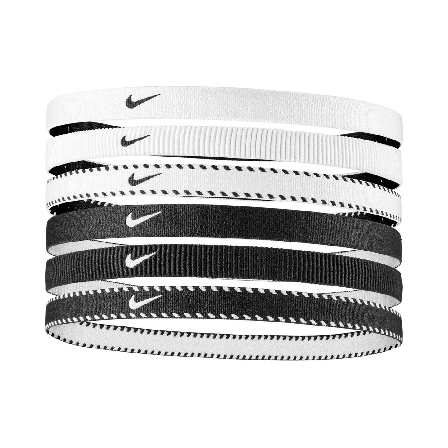Nike Nike Flex Classic Hårband 6-pack-Vit,Svart Nike Nike Flex Classic Hårband 6-pack-Vit,Svart