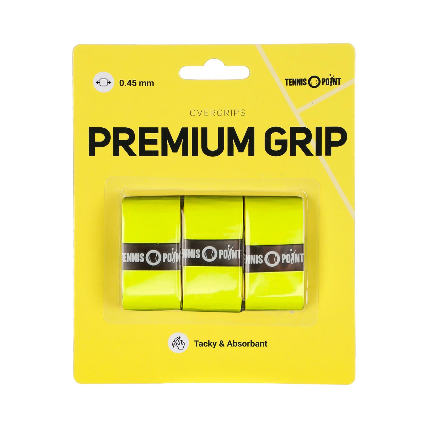 Tennis-Point Premium Grip 3-pack-Gul Tennis-Point Premium Grip 3-pack-Gul