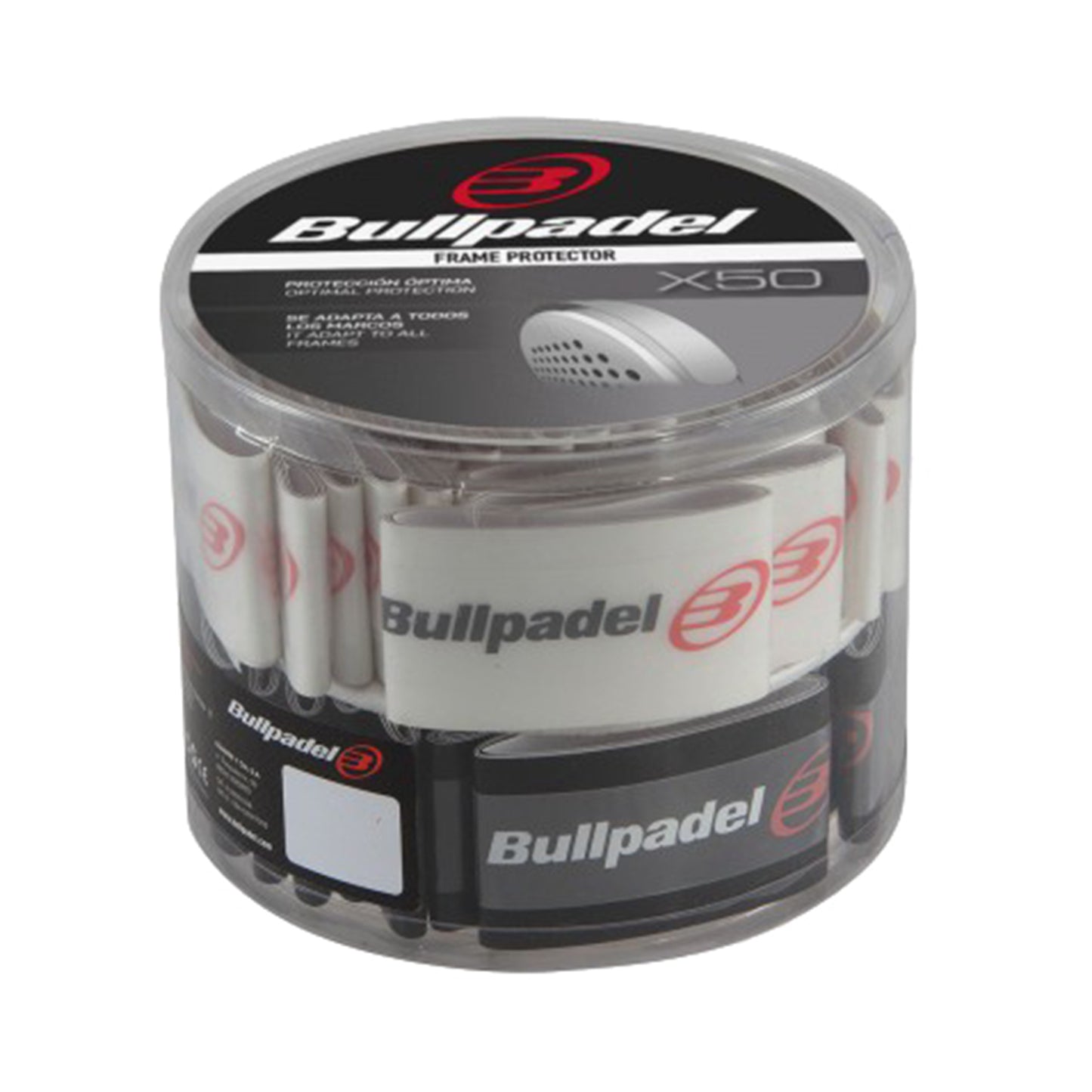 Bullpadel Racketskyddstejp 50-pack Låda-Svart Bullpadel Racketskyddstejp 50-pack Låda-Svart