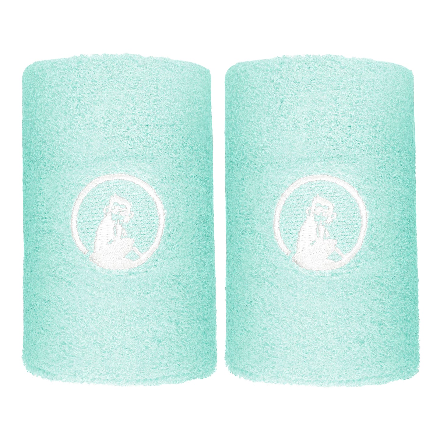 Quiet Please Svettband 2-pack lång - turkos, vit Quiet Please Svettband 2-pack lång - turkos, vit