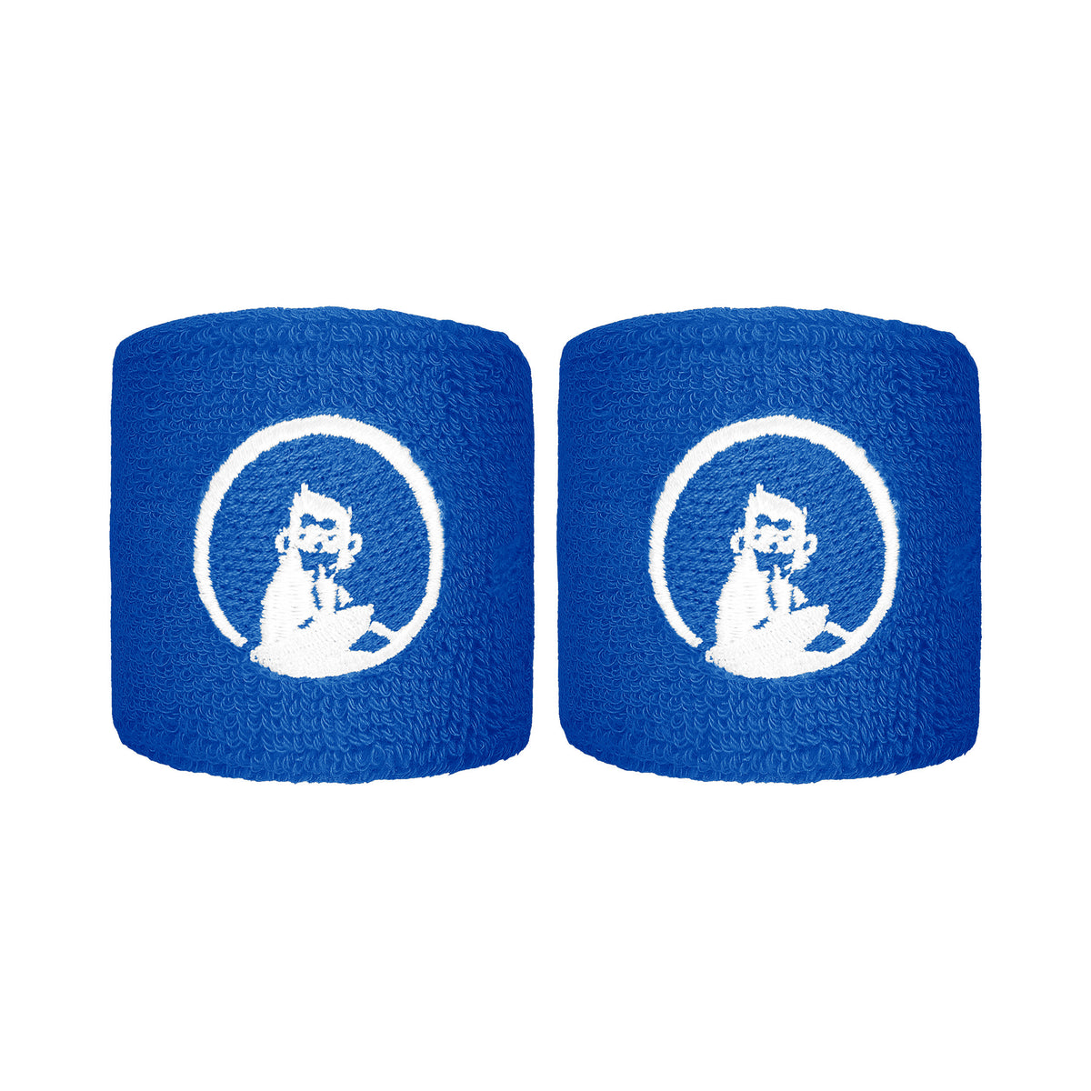 Quiet Please Svettband 2-pack kort - blå, vit Quiet Please Svettband 2-pack kort - blå, vit