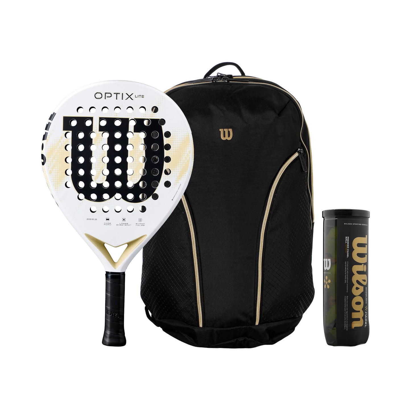 Wilson 3-pack Optix V2 Lite Plus bollrör, Plus racketväska Wilson 3-pack Optix V2 Lite Plus bollrör, Plus racketväska