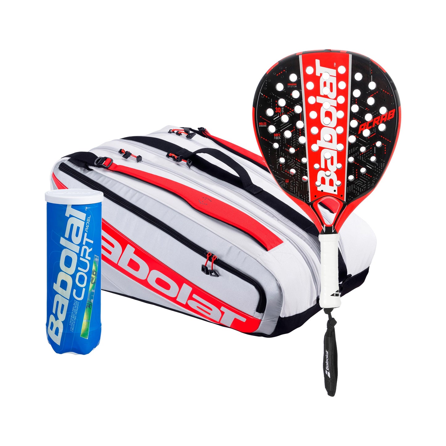 Babolat 3-pack ACRAB Plus racketväska, Plus bollrör Babolat 3-pack ACRAB Plus racketväska, Plus bollrör