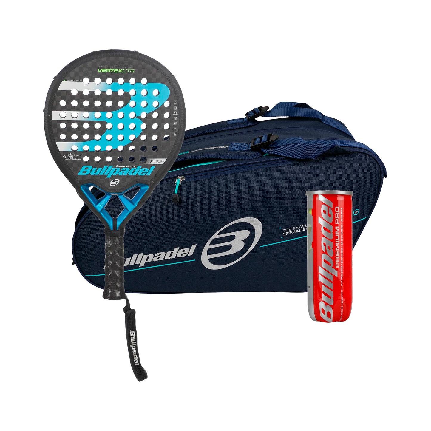 Bullpadel 3-pack Vertex 2 CTR Plus racketväska, Plus bollrör Bullpadel 3-pack Vertex 2 CTR Plus racketväska, Plus bollrör