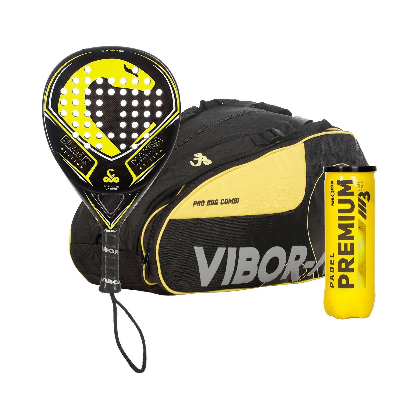 Vibora 3-pack Black Mamba Classic Edition Plus racketväska, Plus bollrör Vibora 3-pack Black Mamba Classic Edition Plus racketväska, Plus bollrör