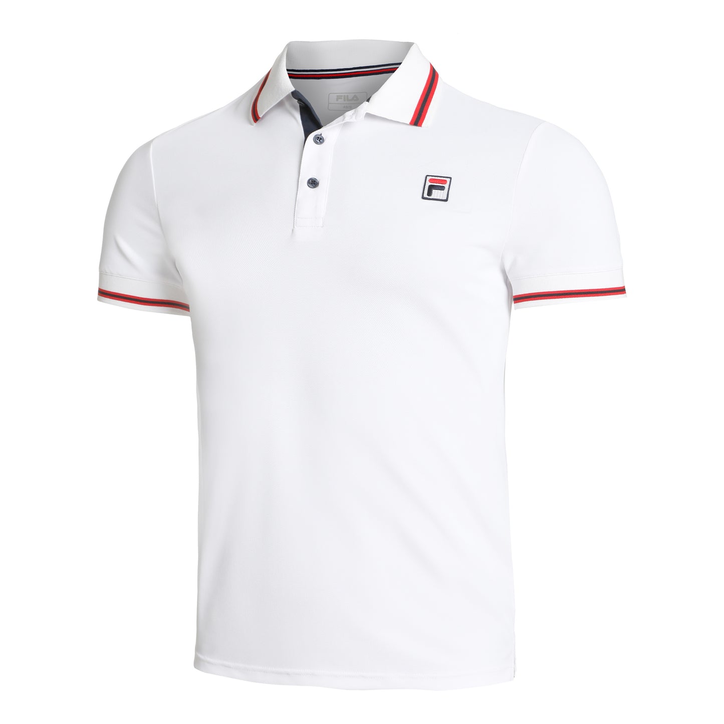 Fila Core Button Piro Polo Herrar-Vit,Röd