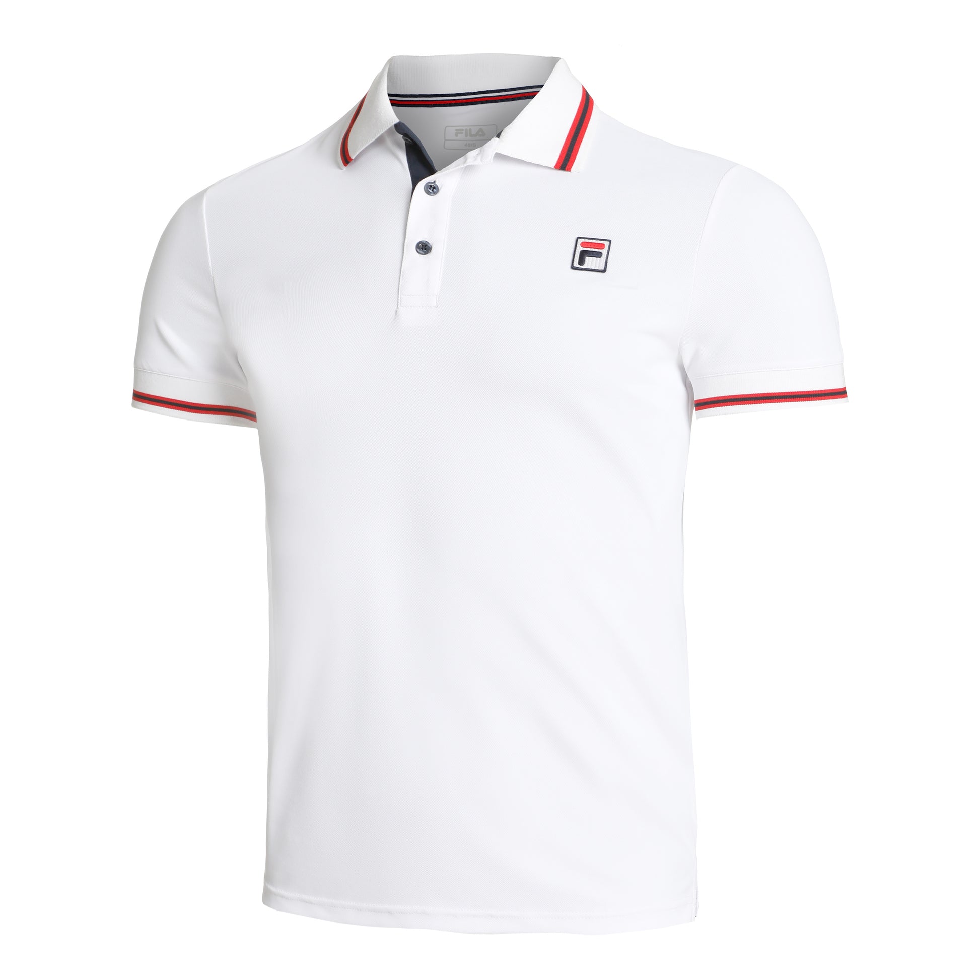 Fila Core Button Piro Polo Herrar-Vit,Röd