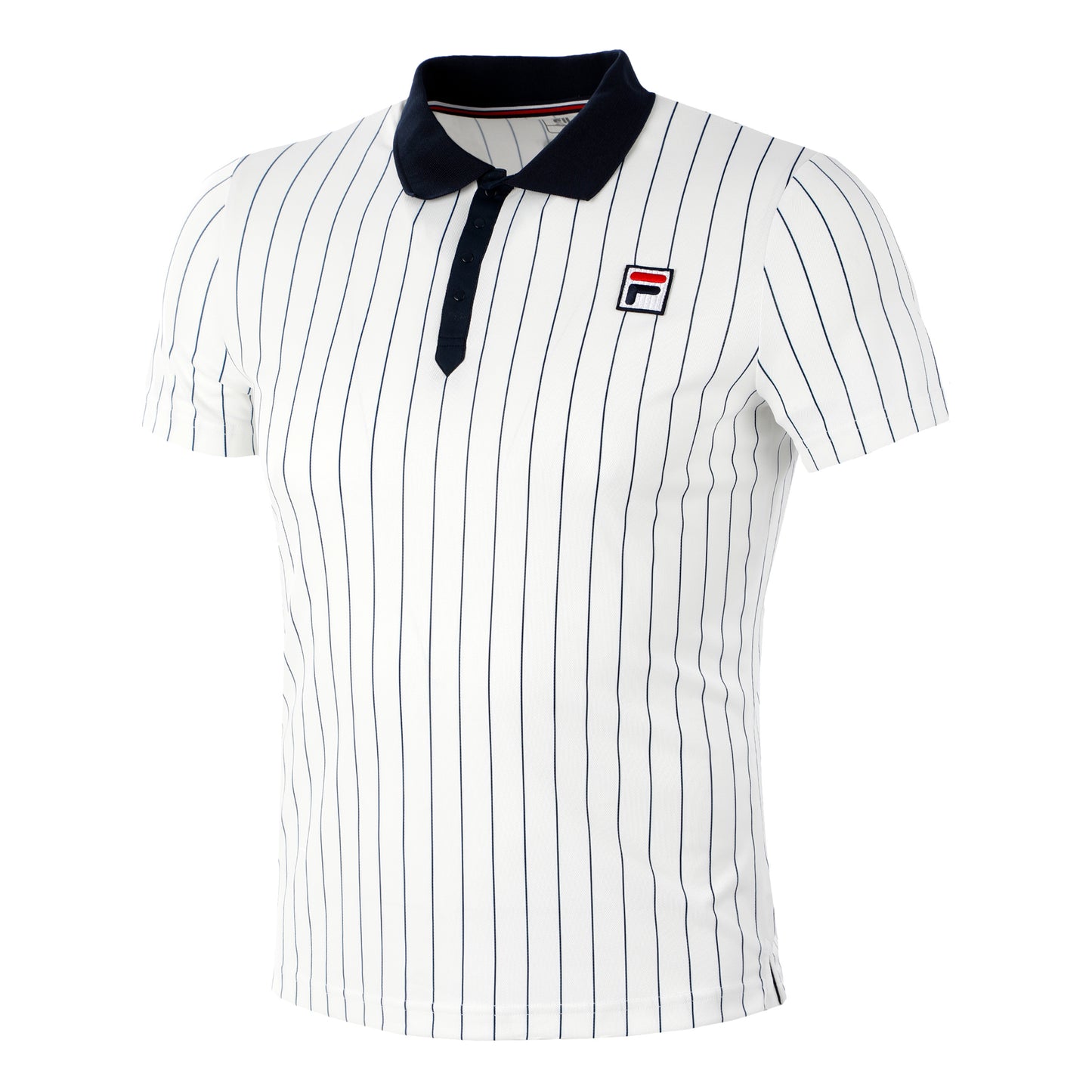 Fila Stripes Björn Polo Herrar - vit, mörkblå