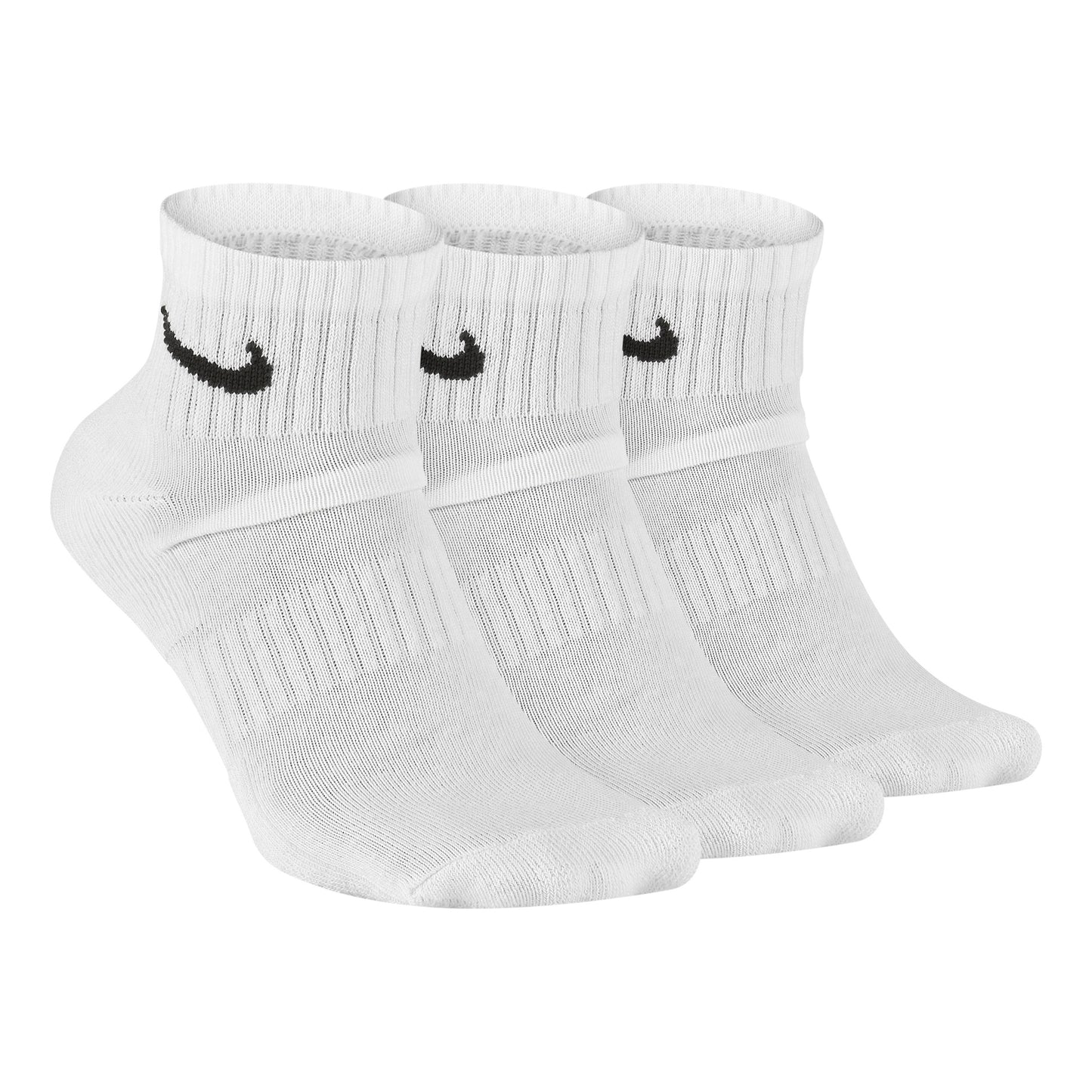 Nike Everyday Cushioned Ankle Tennisstrumpor 3-pack Unisex - vit, svart