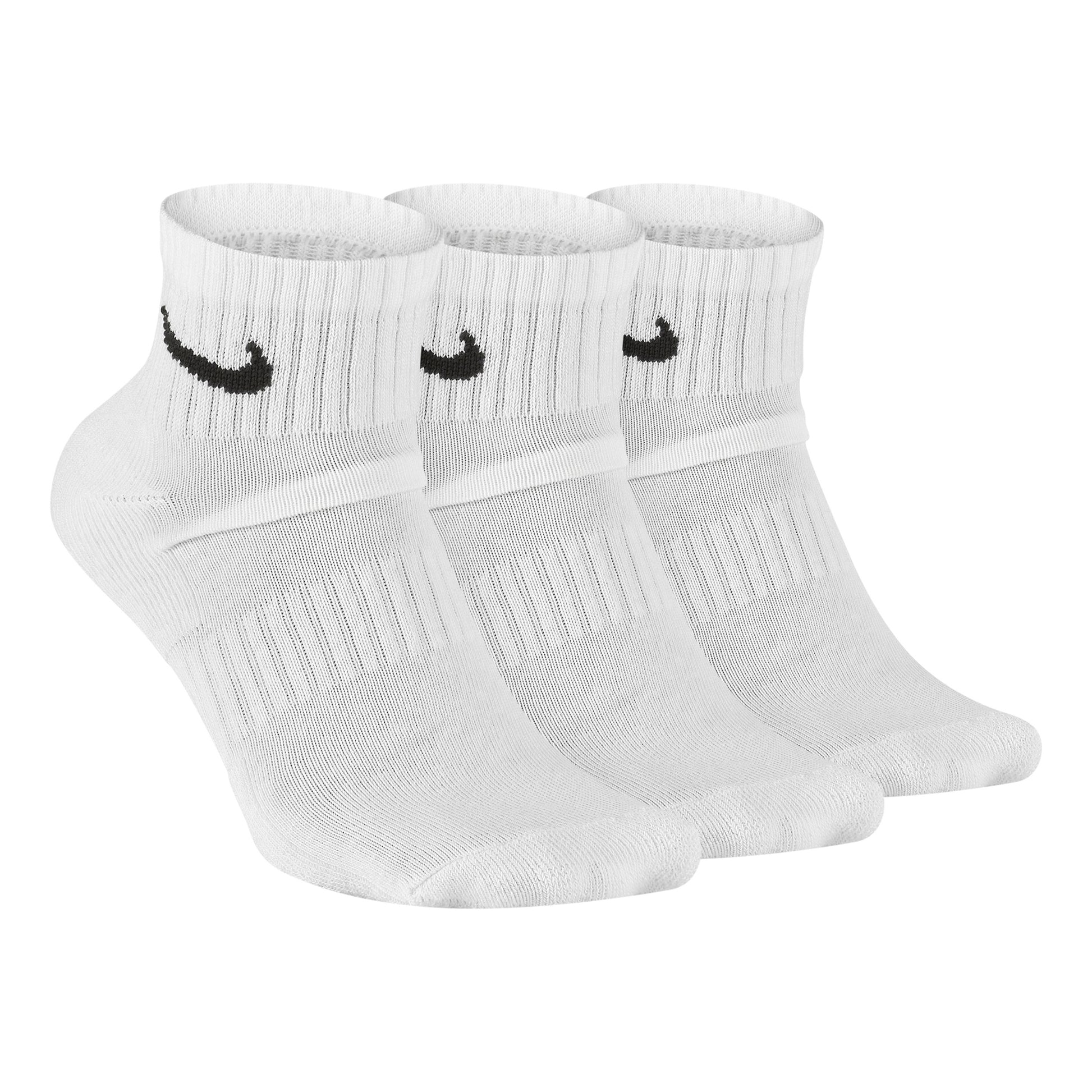 Nike Everyday Cushioned Ankle Tennisstrumpor 3-pack Unisex - vit, svart