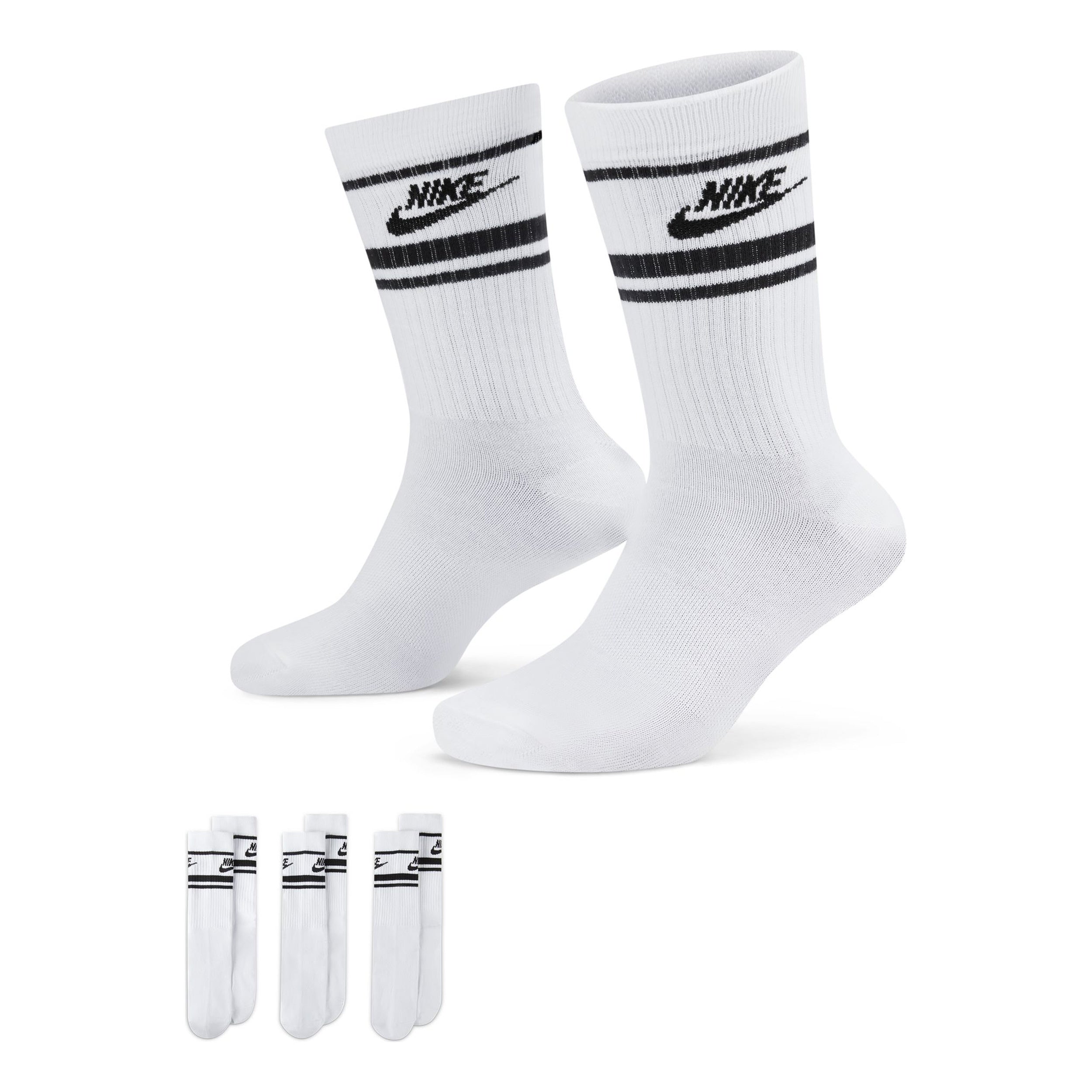 Nike Sportswear Everyday Essential Tennisstrumpor 3-pack-Vit,Svart