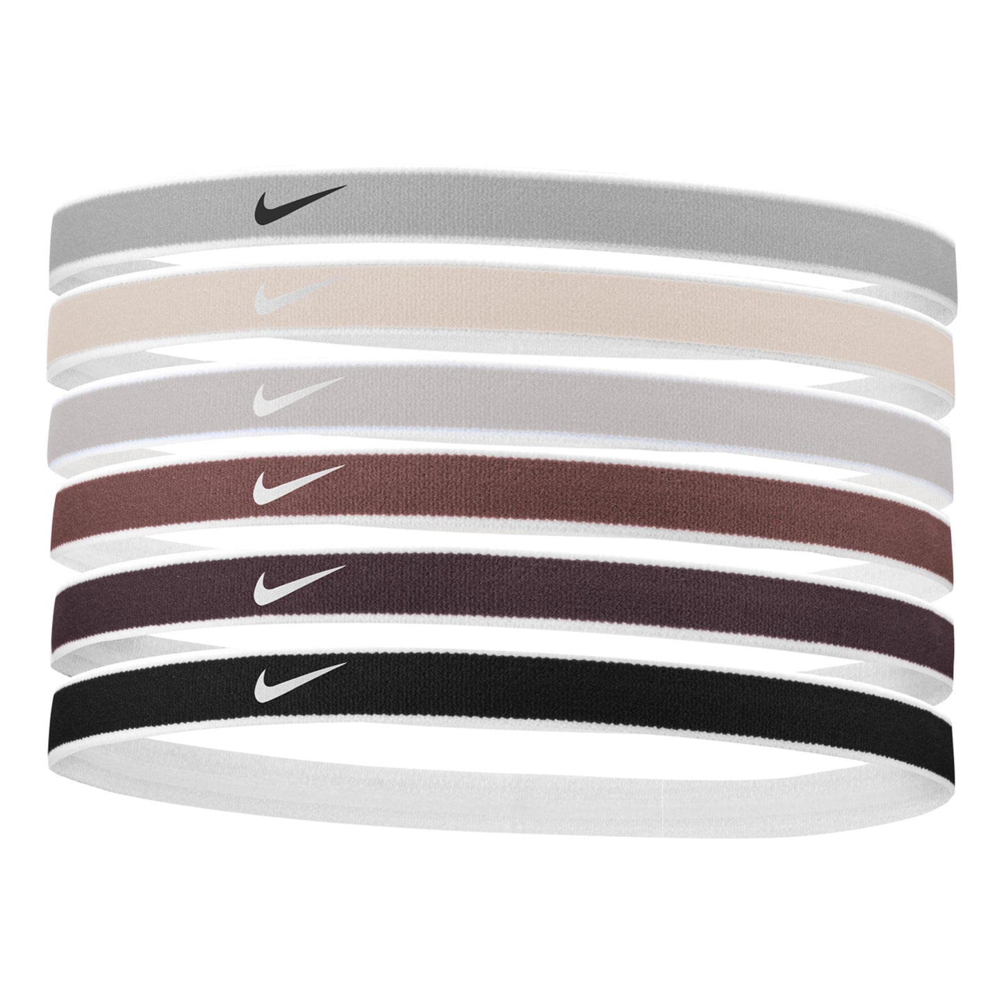 Nike Swoosh Sport Tipped Hårband 6-pack Unisex - creme, svart