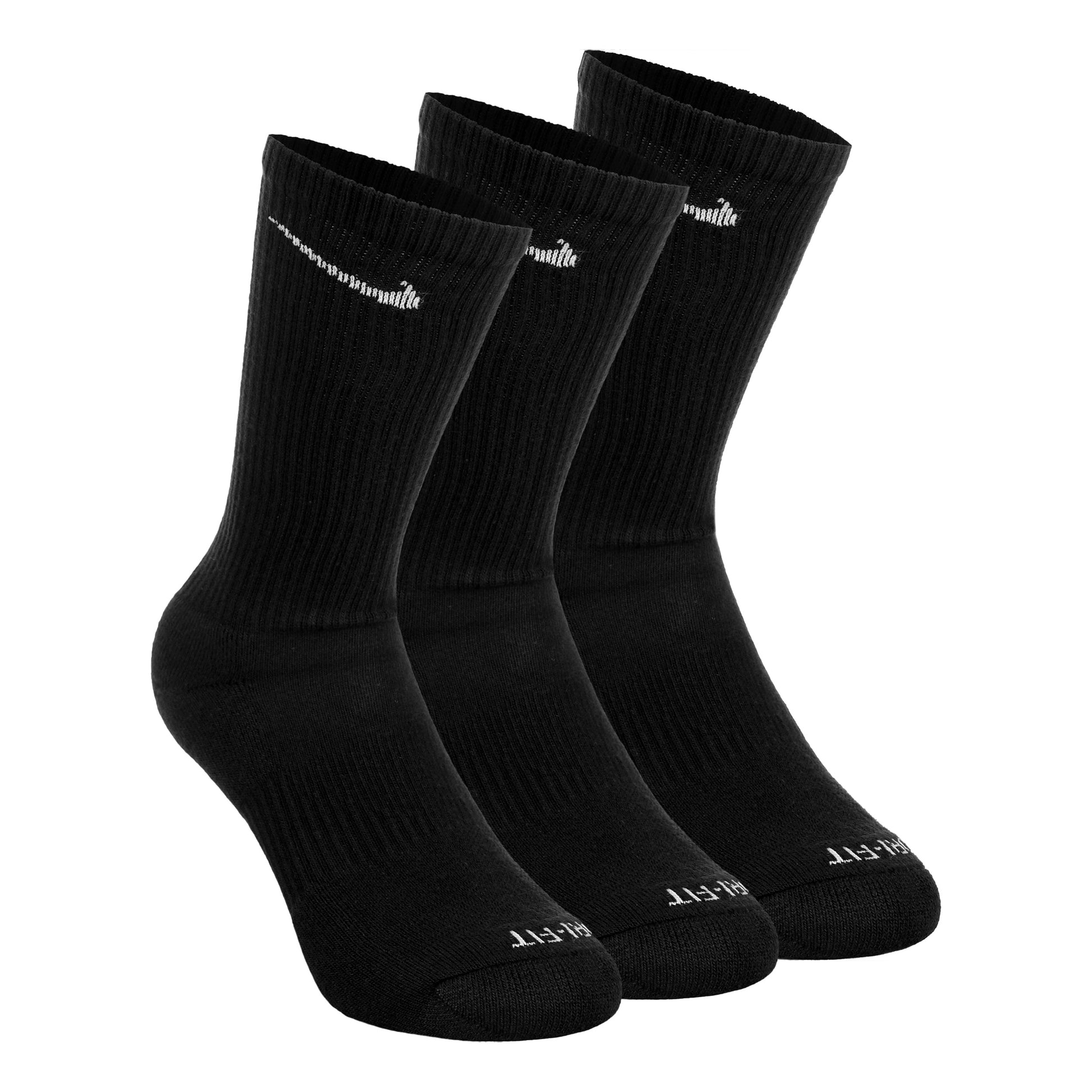 Nike Everyday Plus Cushioned Tennisstrumpor 3-pack Unisex - svart