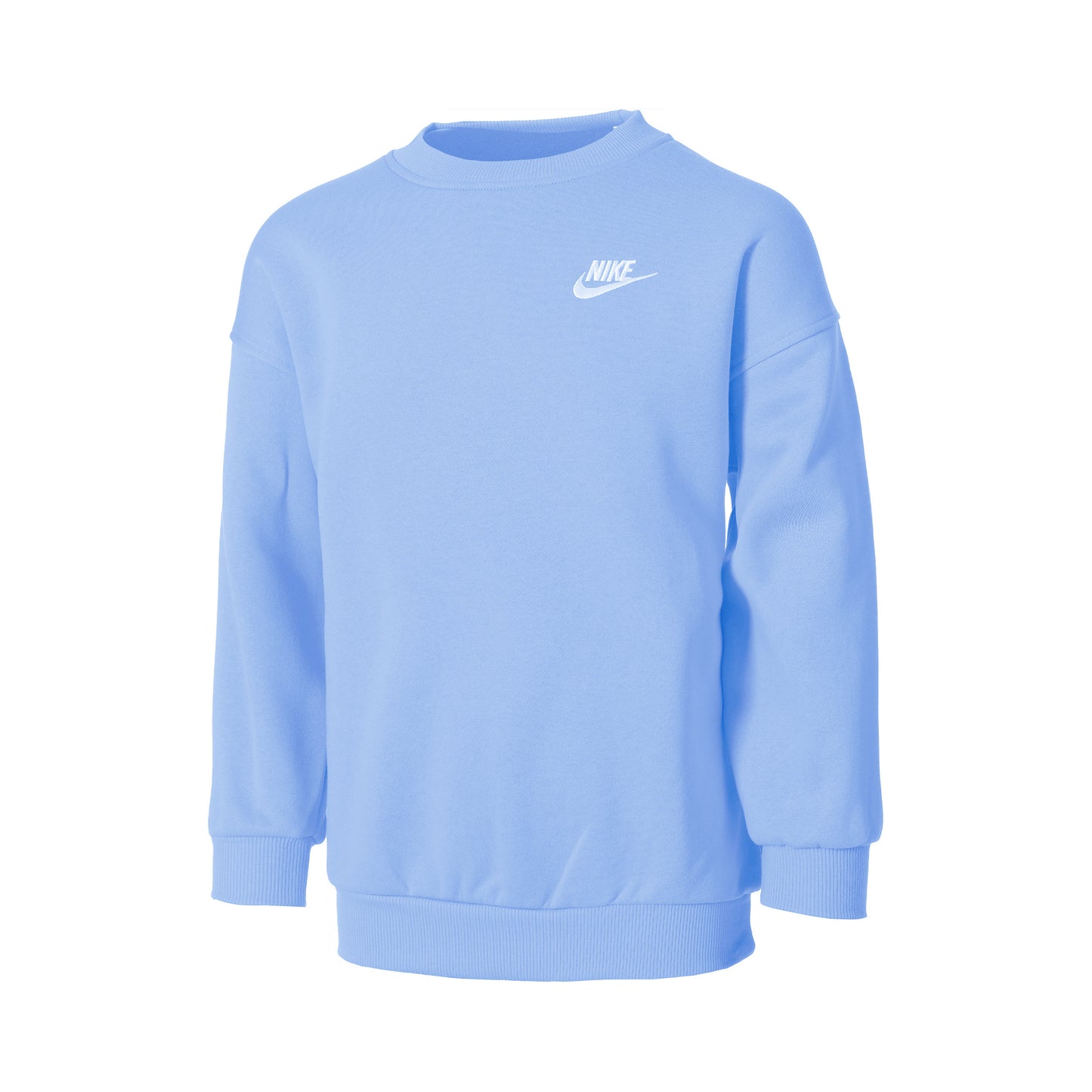 Nike Sportswear Club Fleece Oversized Crew Tröja Flickor - ljusblå, vit