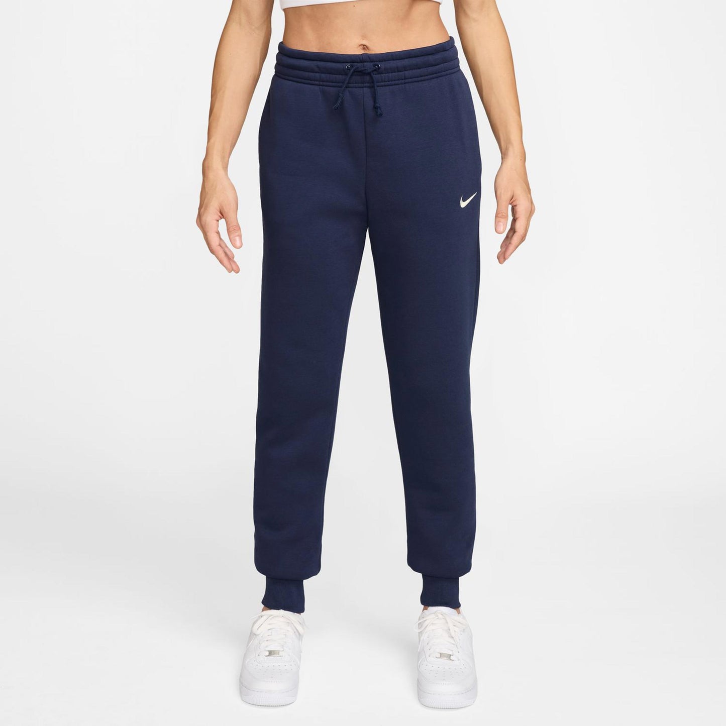 Nike Phoenix Fleece Mid Rise Träningsbyxa Damer-Mörkblå