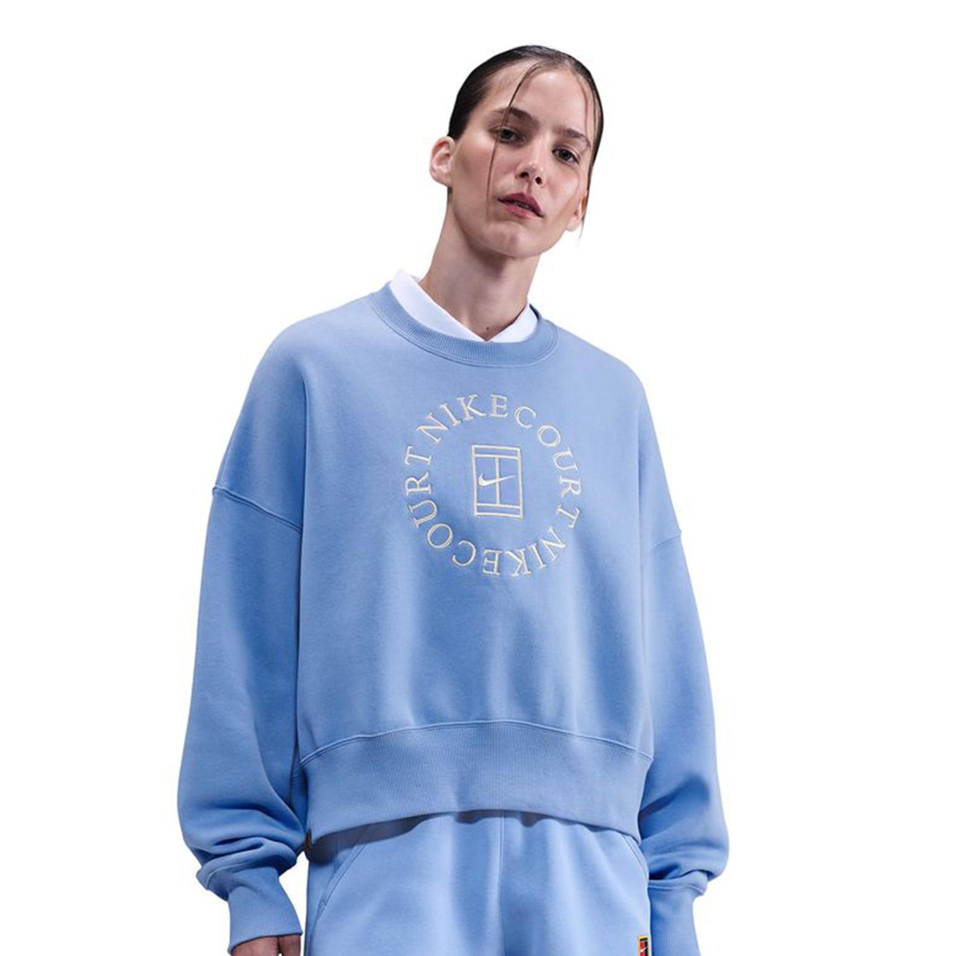 Nike Court Phoenix Over-Oversized Crew Heritage Tröja Damer-Blå