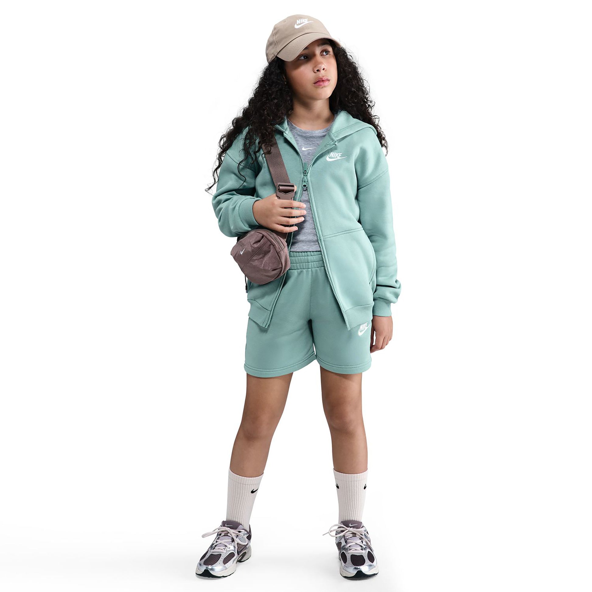 Nike Club Fleece Oversized Full-Zip Sweat-jacka Flickor-Visdom