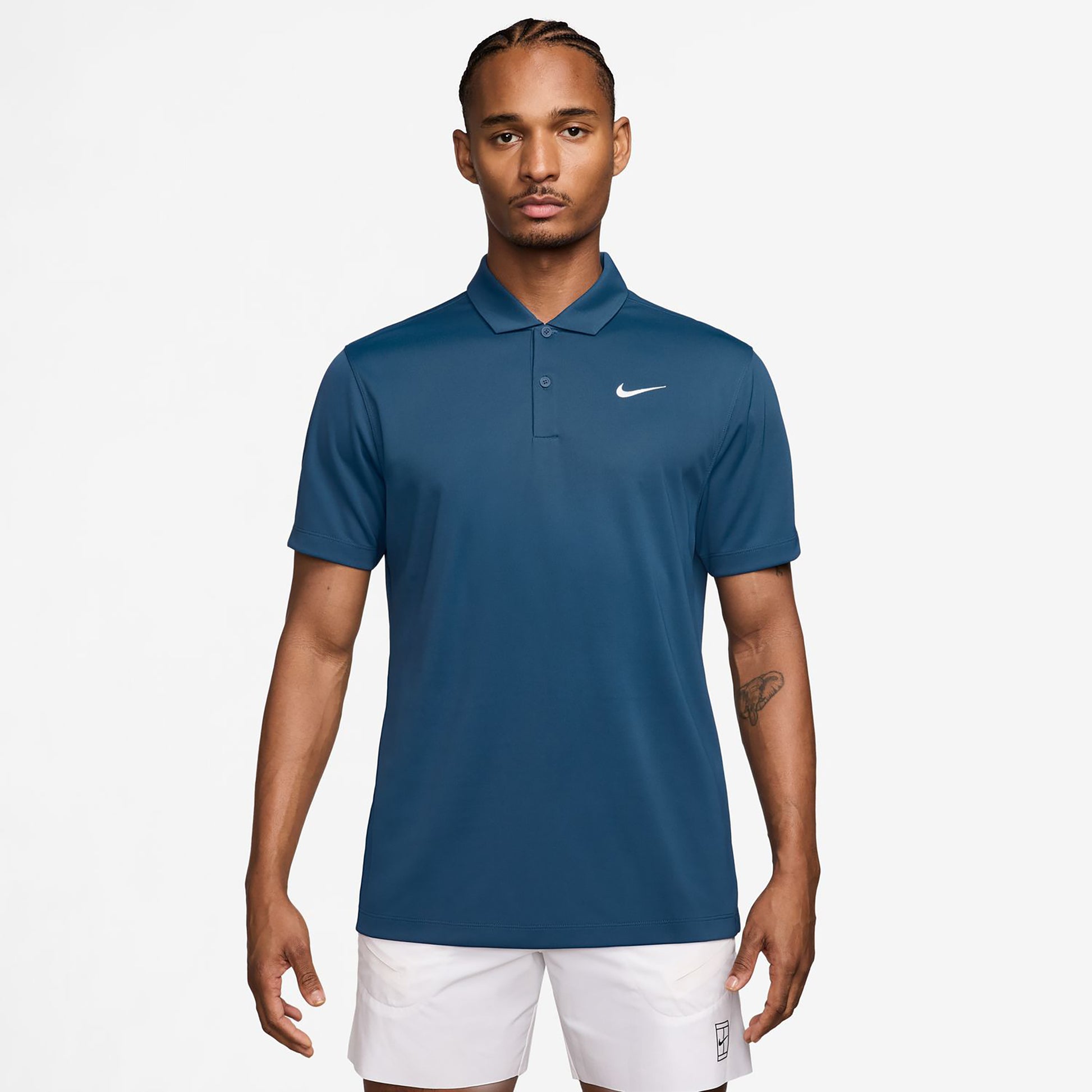 Nike Dri-Fit Victory Court Solid Polo Herrar - petrol, vit