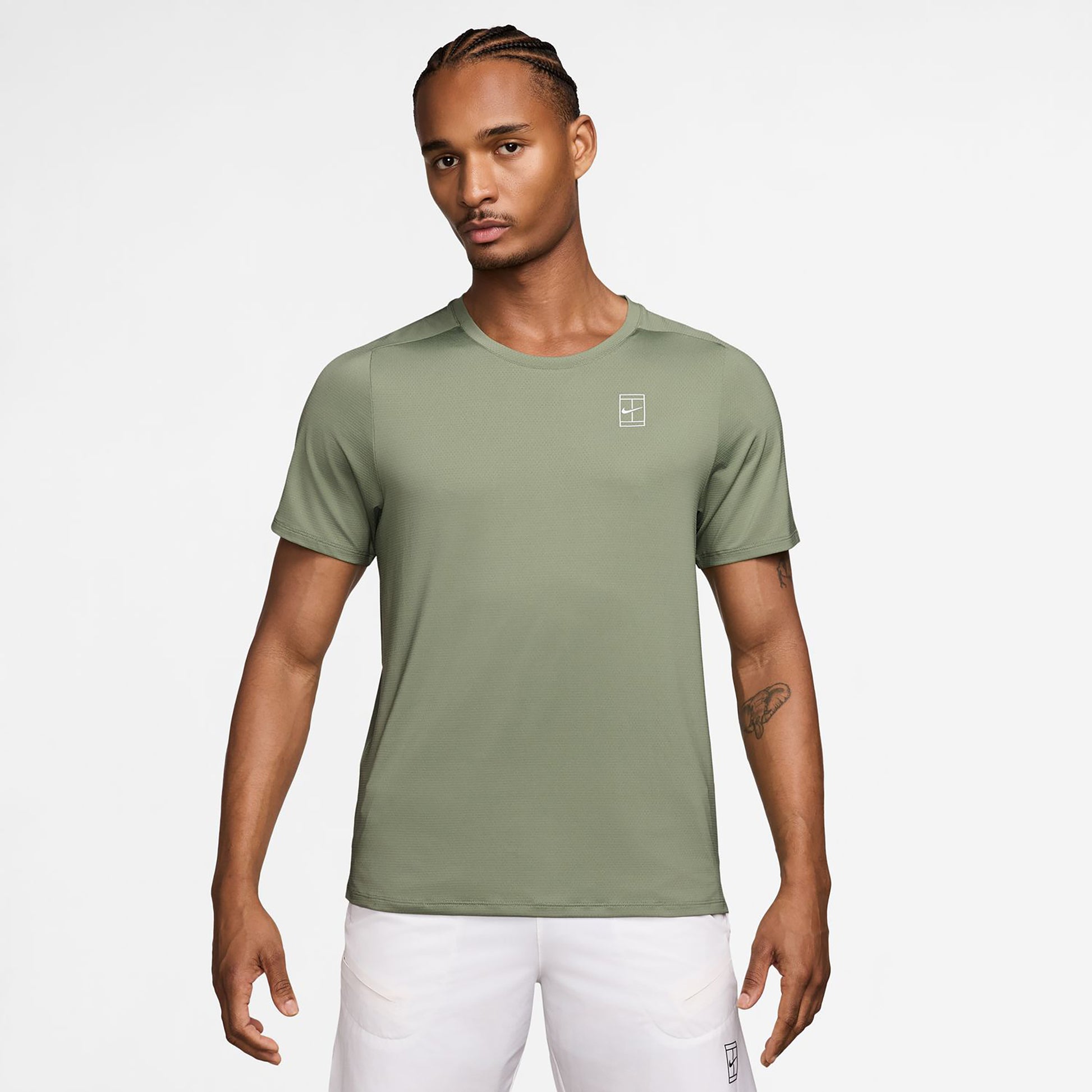 Nike Court Dri-FIT Advantage T-shirt Herrar-oliv
