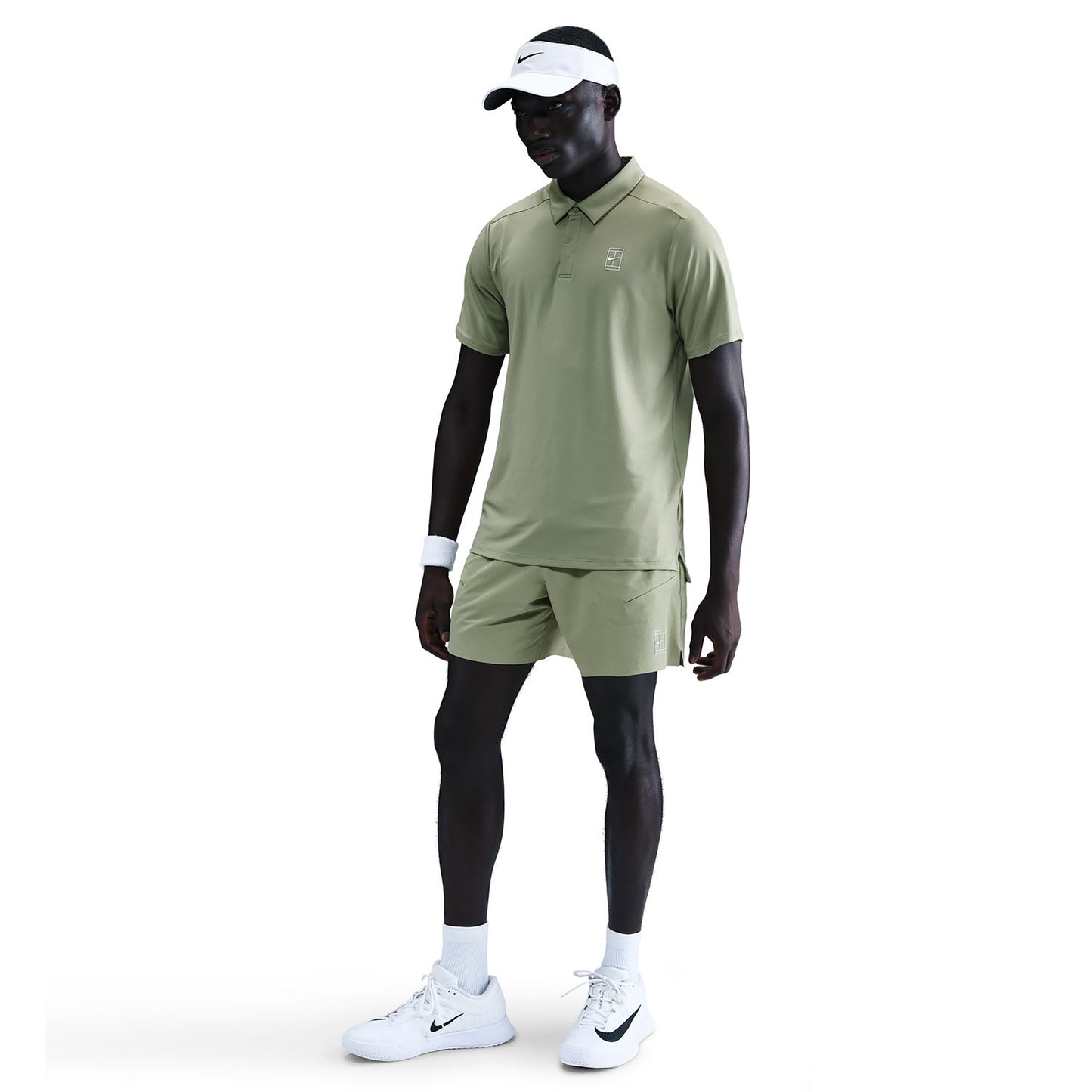 Nike Court Dri-FIT Advantage 6in Shorts Herrar - oliv, vit