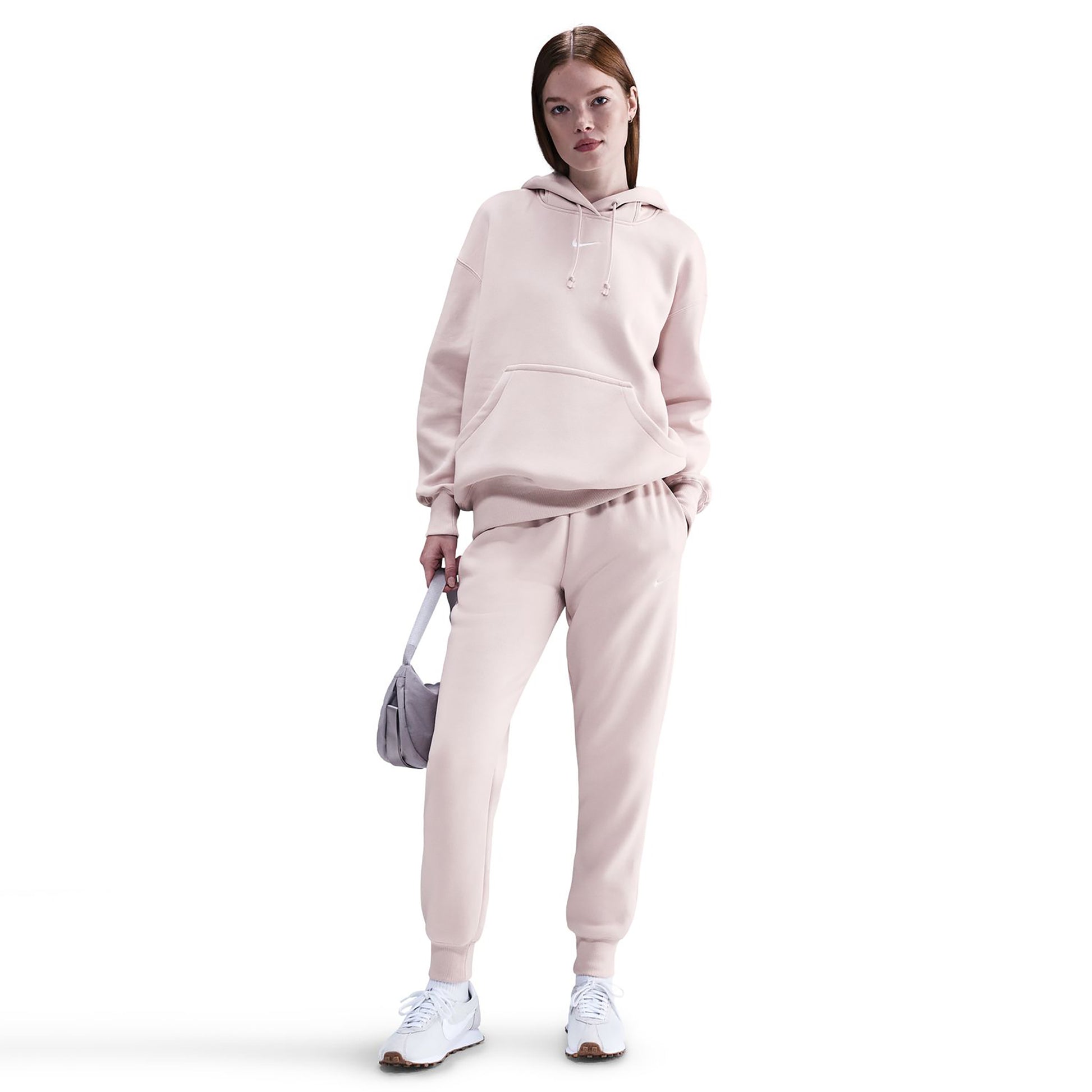 Nike Phoenix Fleece Mid Rise Träningsbyxa Damer-gammal rosa