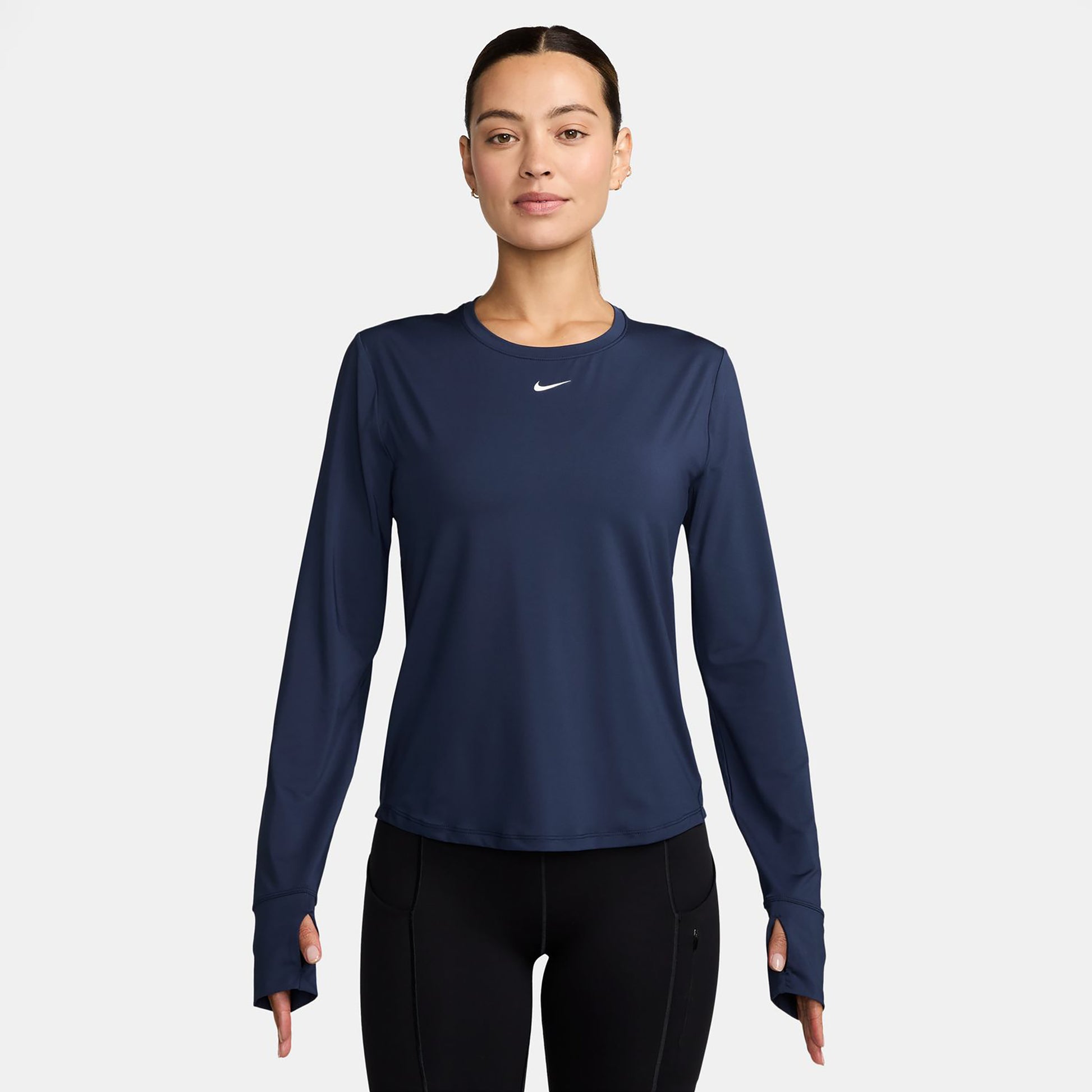 Nike One Classic Dri-FIT Långärmat Damer - mörkblå, vit