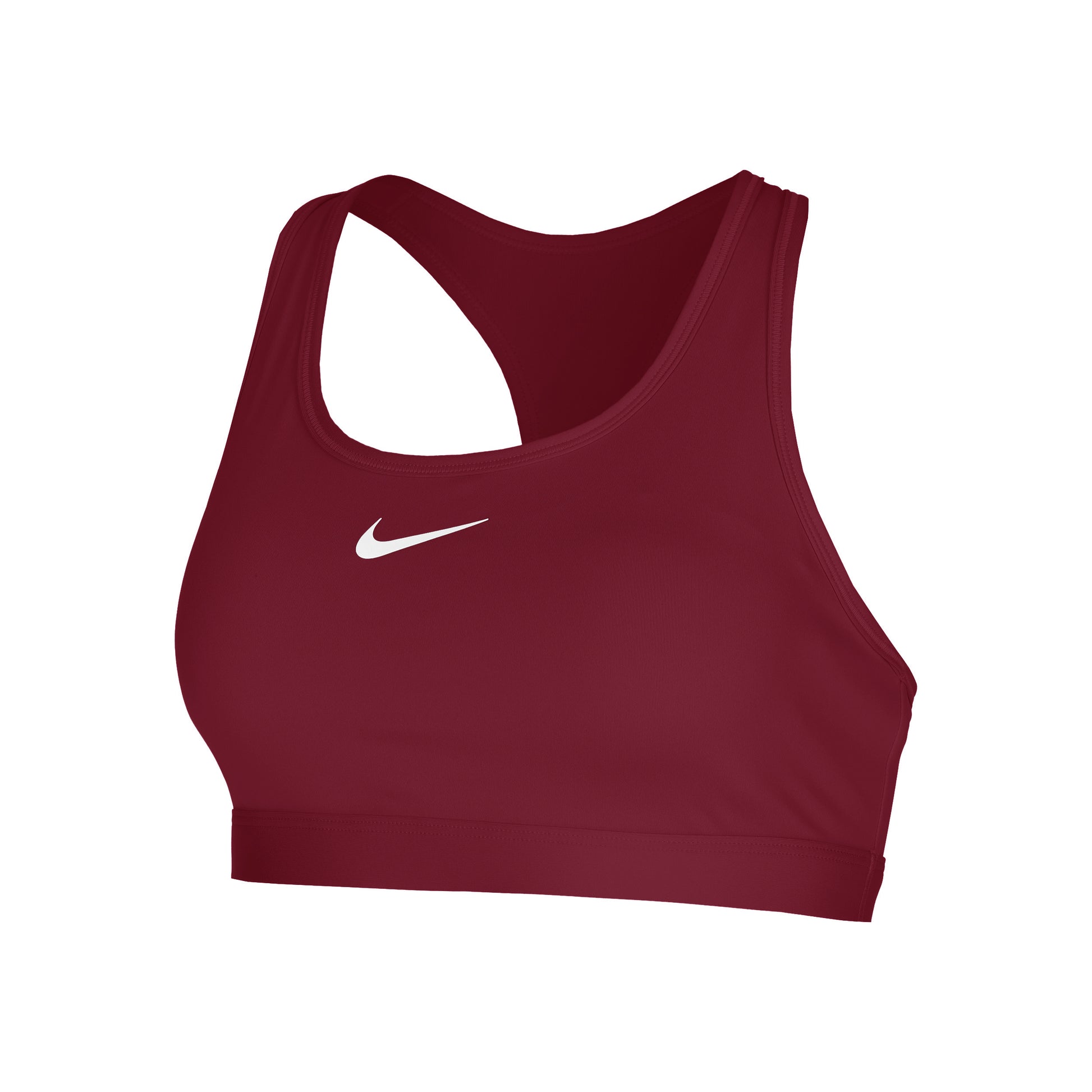 Nike Swoosh Medium Sport-behå Damer - mörkröd, vit