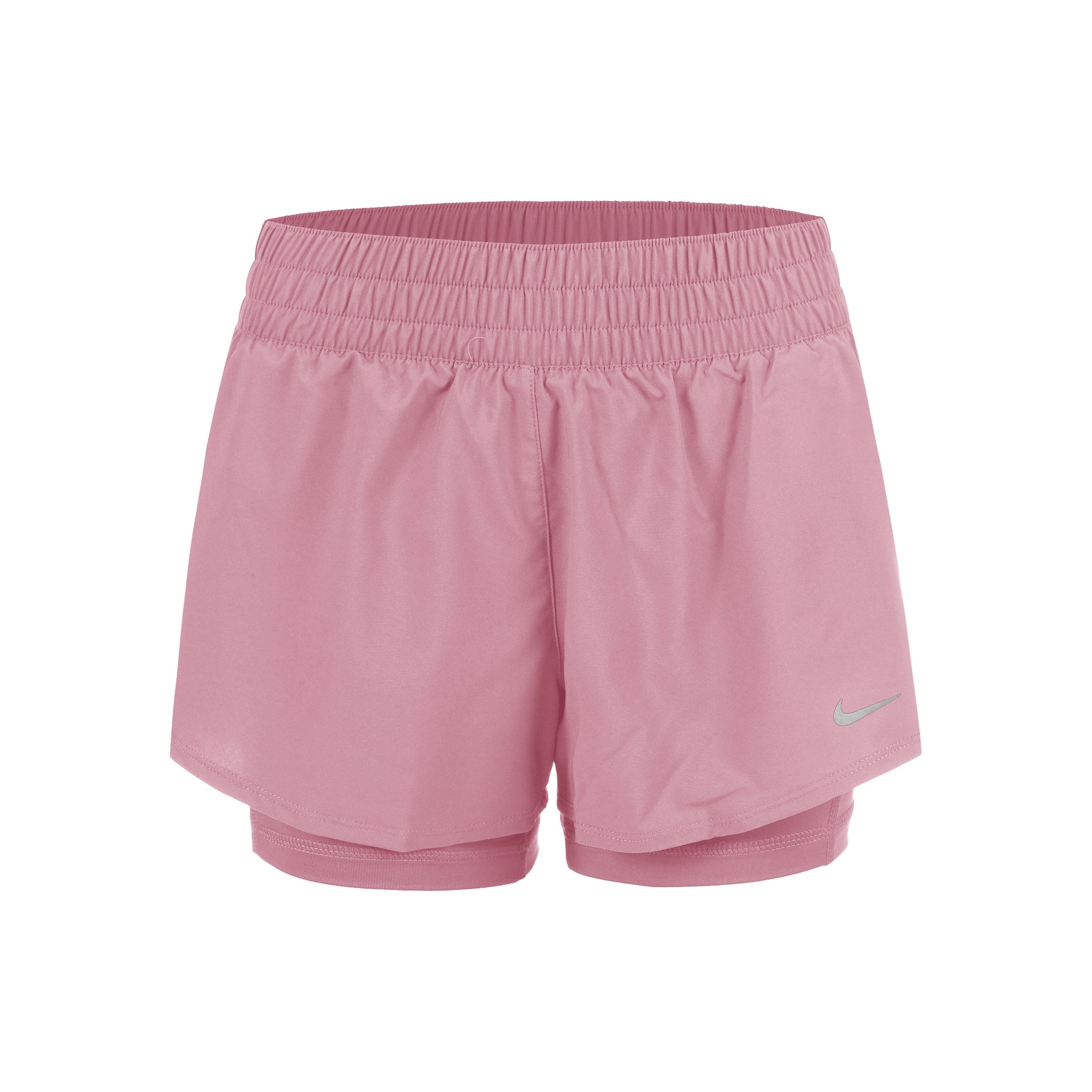 Nike Dri-Fit One Mid Rise 2in1 3in Shorts Damer - gammal rosa, silver