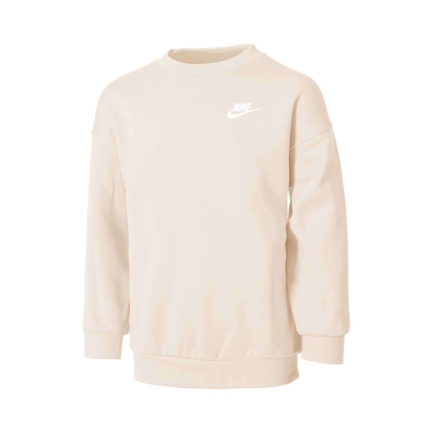 Nike Club Fleece Oversized Crew Tröja Flickor-Beige,Vit