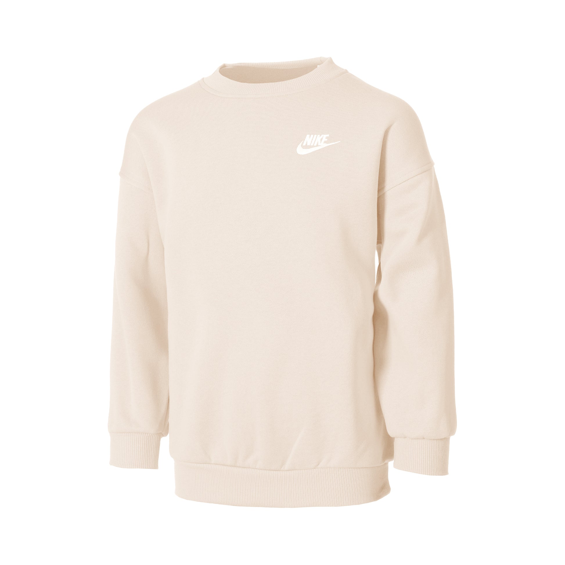 Nike Club Fleece Oversized Crew Tröja Flickor-Beige,Vit