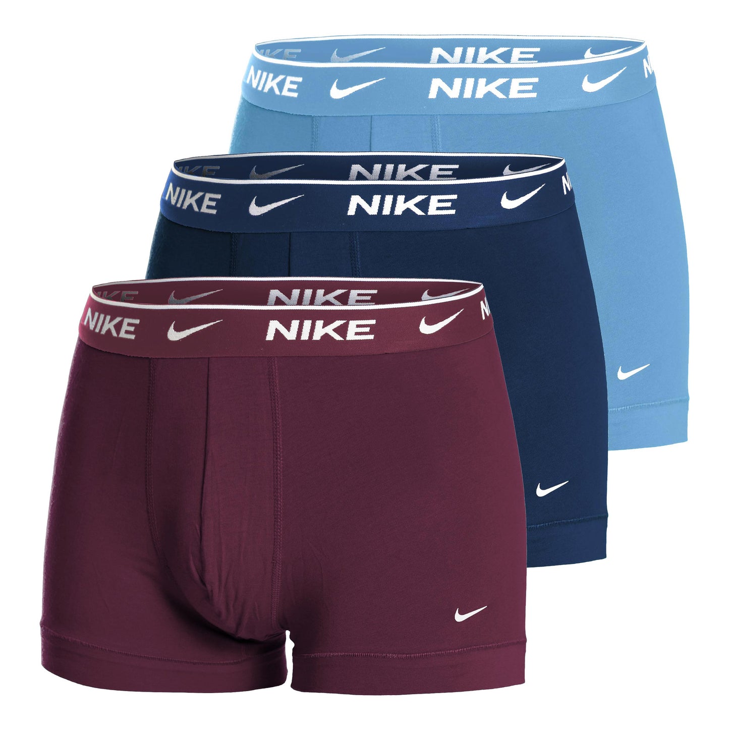 Nike Everyday Stretch Trunk Boxershorts 3-pack Herrar - ljusblå, mörkröd
