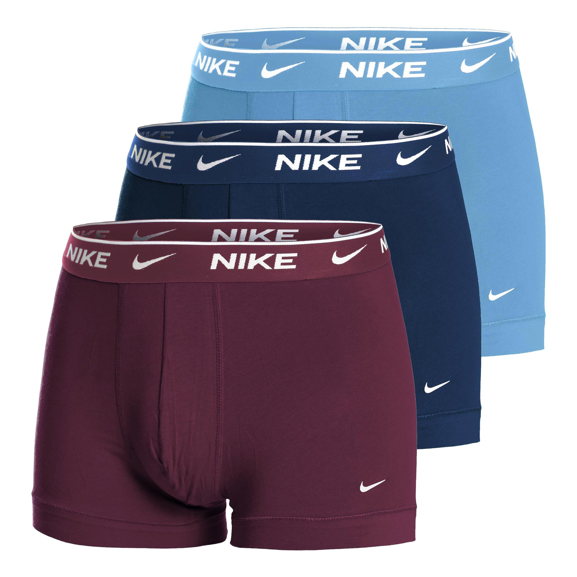 Nike Everyday Stretch Trunk Boxershorts 3-pack Herrar - ljusblå, mörkröd