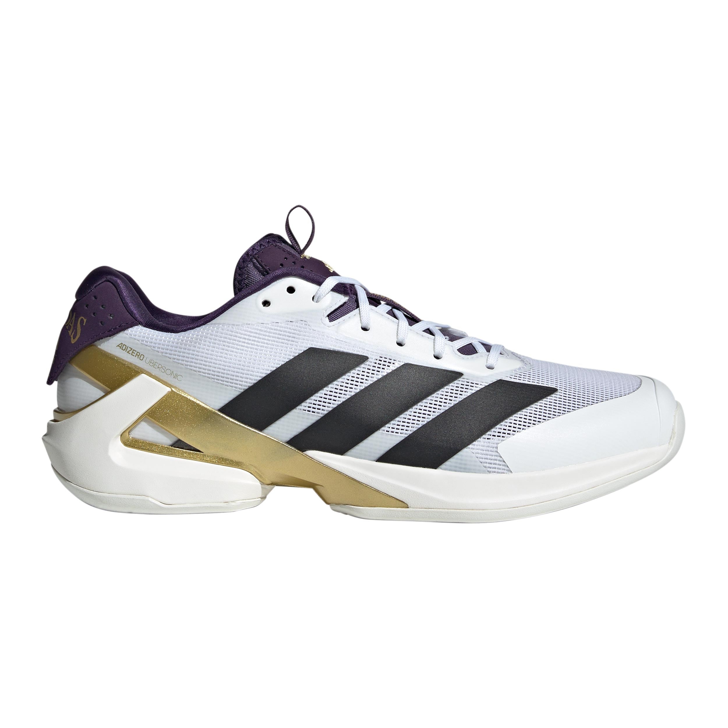 adidas Adizero Ubersonic 5 Allroundsko Herrar - vit aluminium, guld