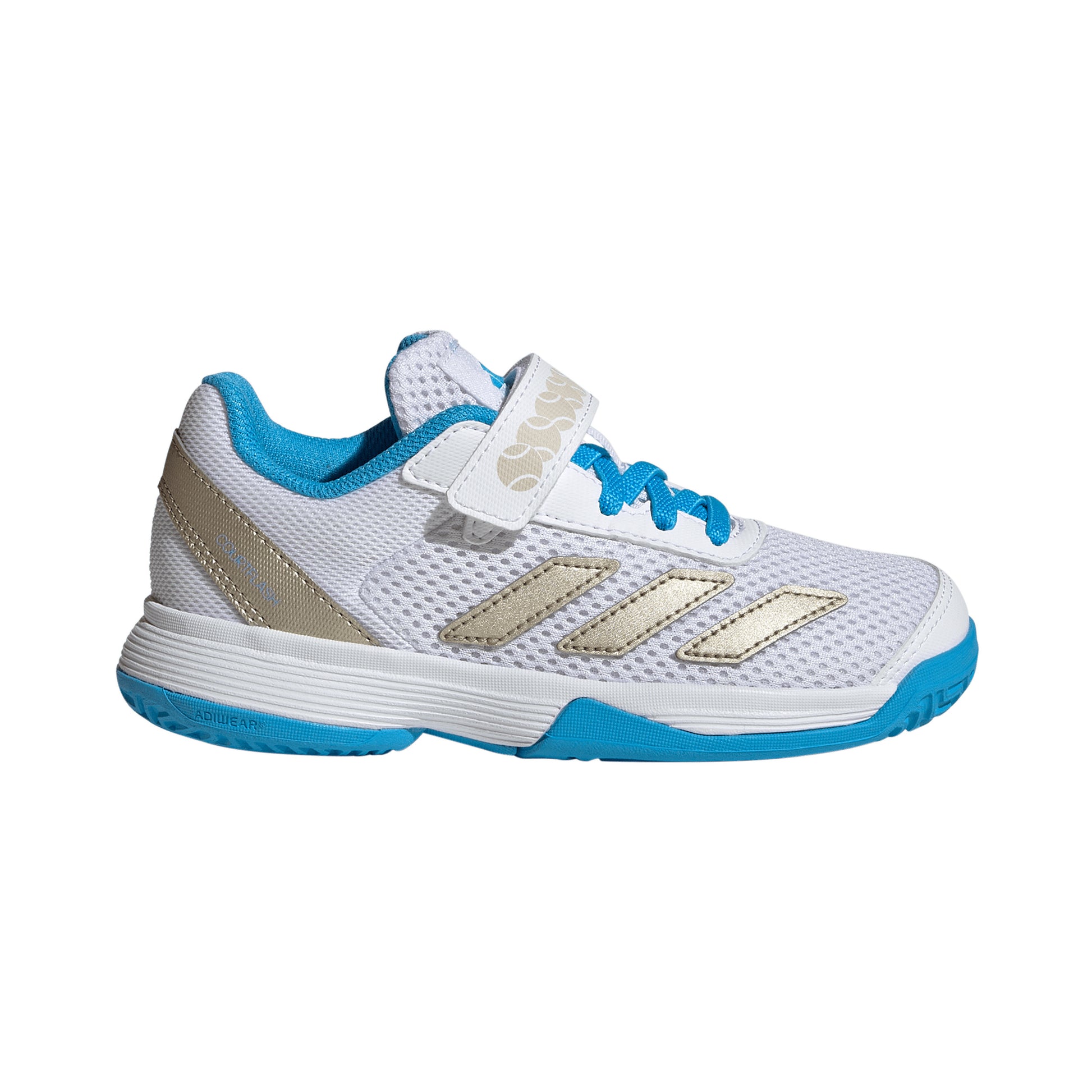 adidas Courtflash CF Sko för grus Barn - vit, silver