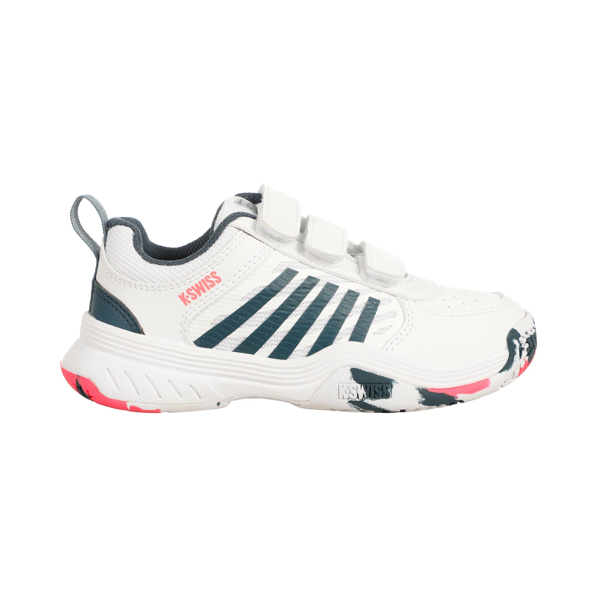 K-Swiss Court Express 2 Strap Allroundsko Barn-Vit,Petrol
