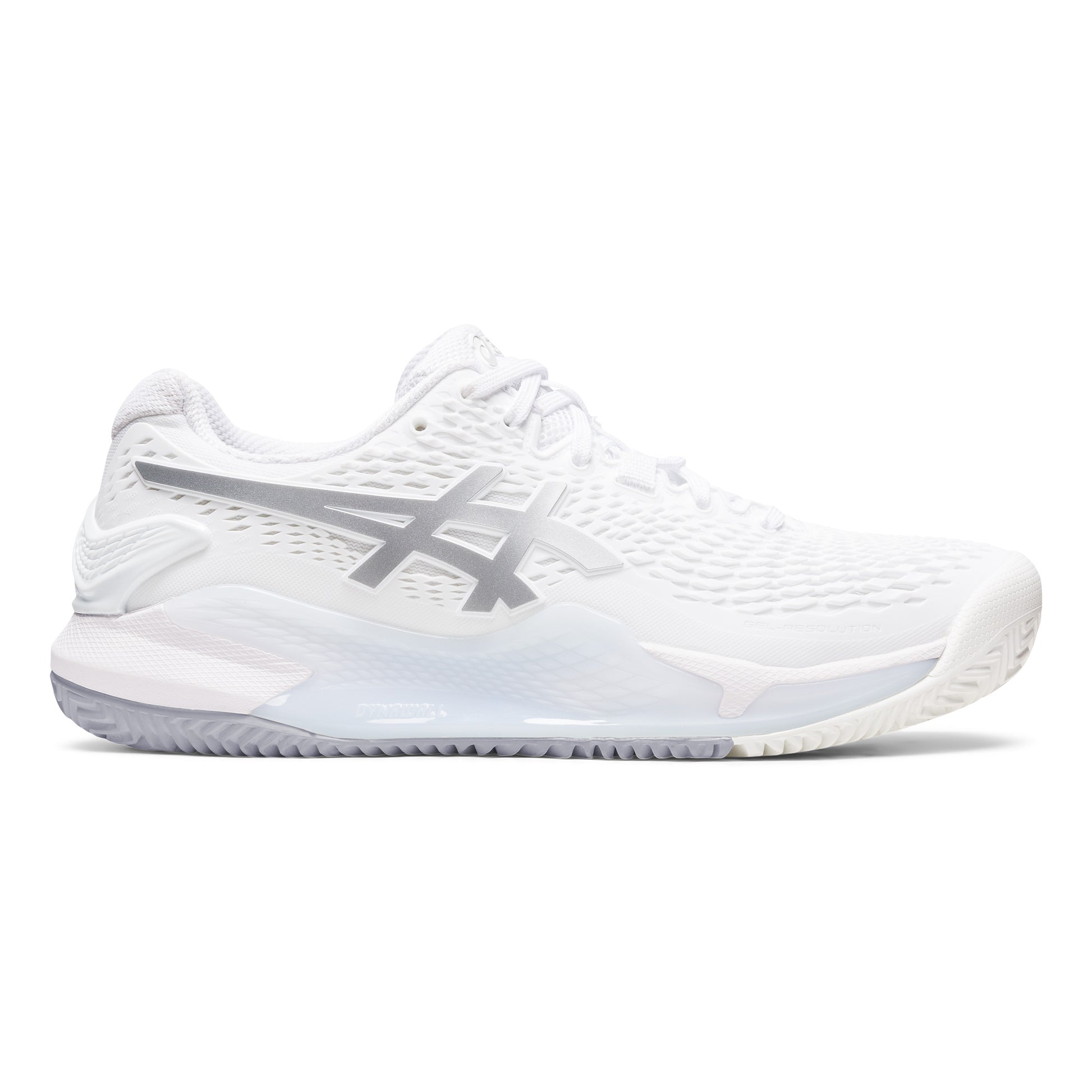 ASICS Gel-Resolution 9 Sko för grus Damer - vit, silver