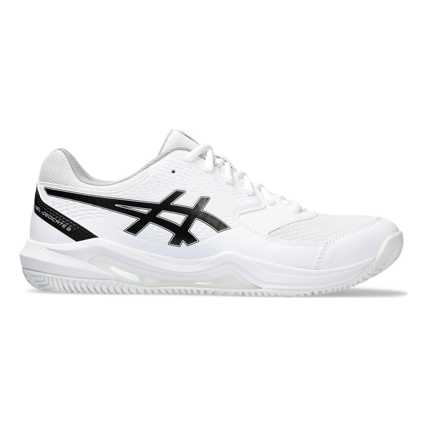 ASICS Gel-Dedicate 8 Sko för grus Herrar - vit, svart