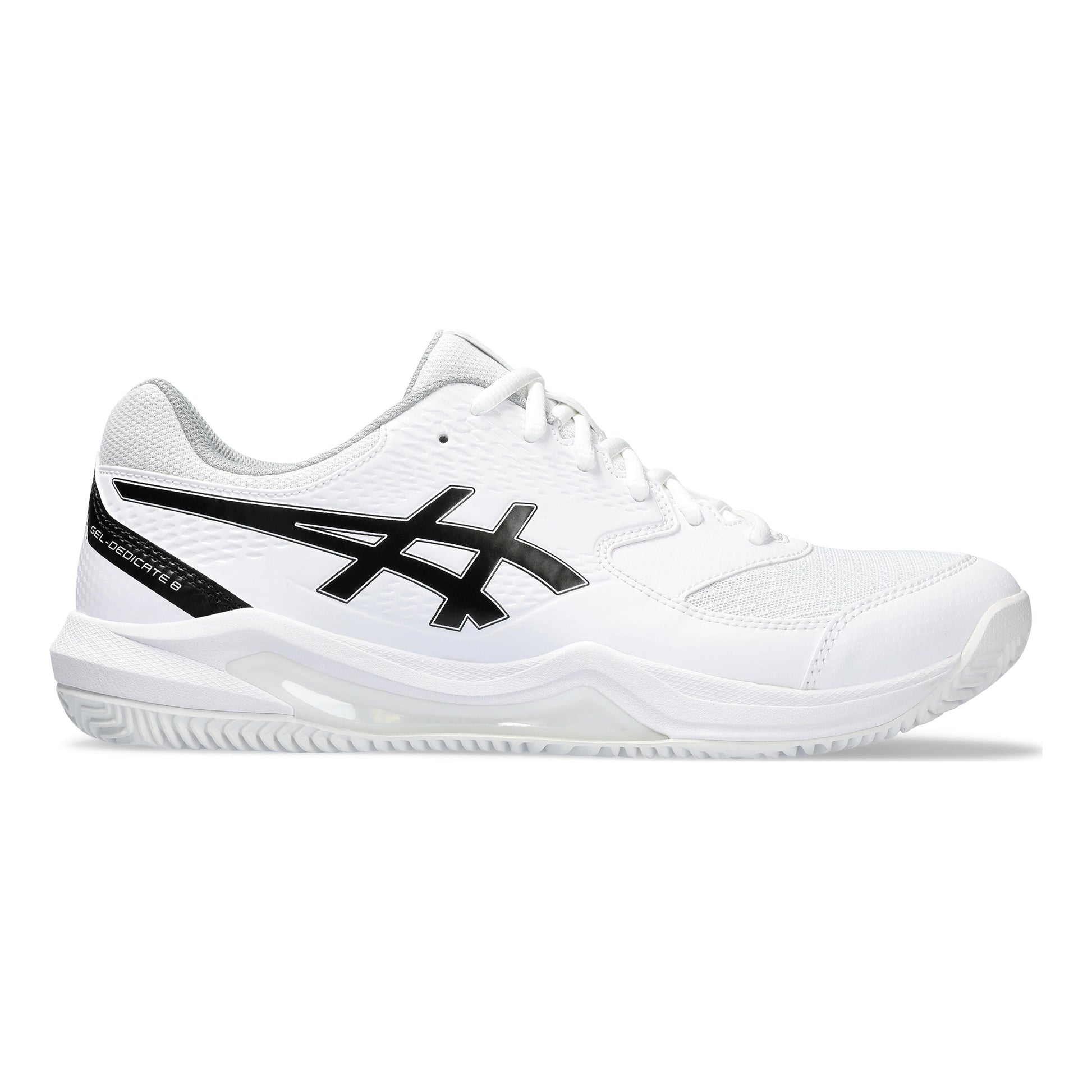 ASICS Gel-Dedicate 8 Sko för grus Herrar - vit, svart