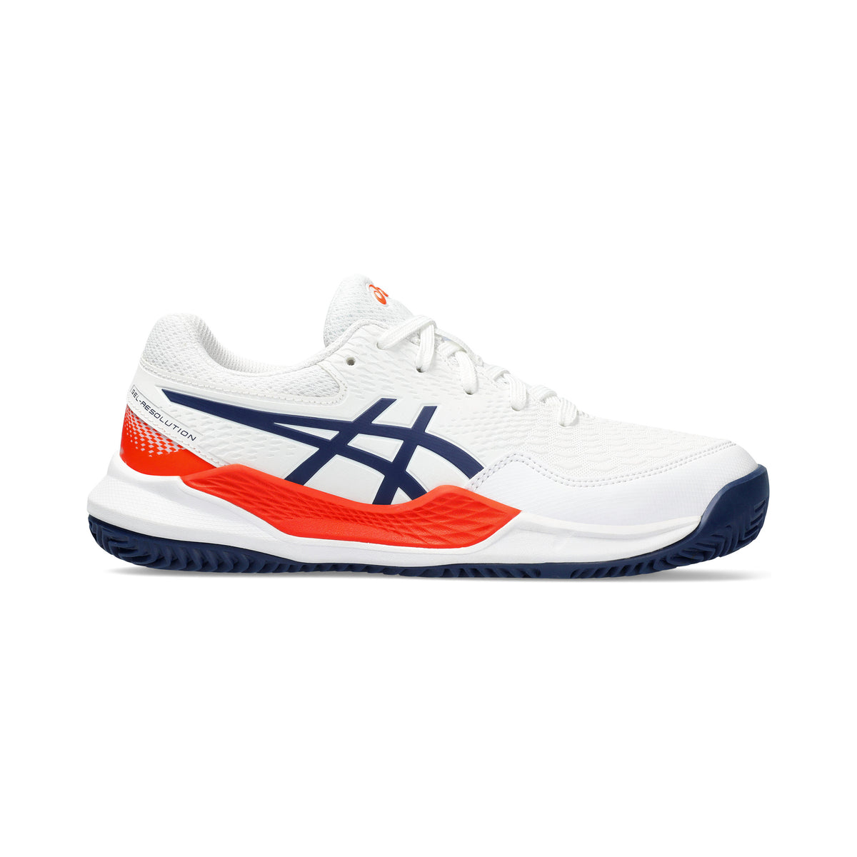 ASICS Gel-Resolution 9 GS Sko för grus Barn - vit, mörkblå