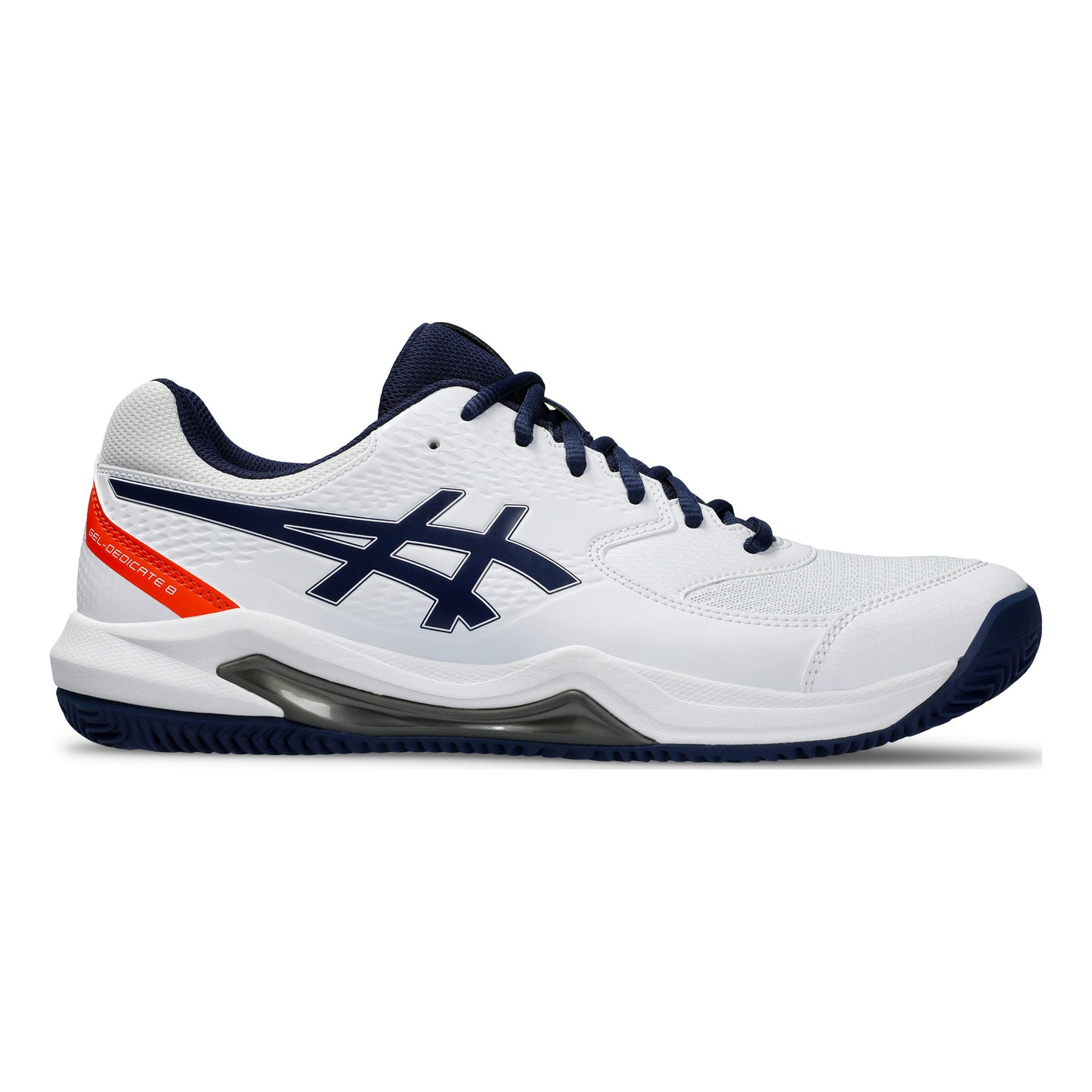 ASICS Gel-Dedicate 8 Sko för grus Herrar - vit, mörkblå