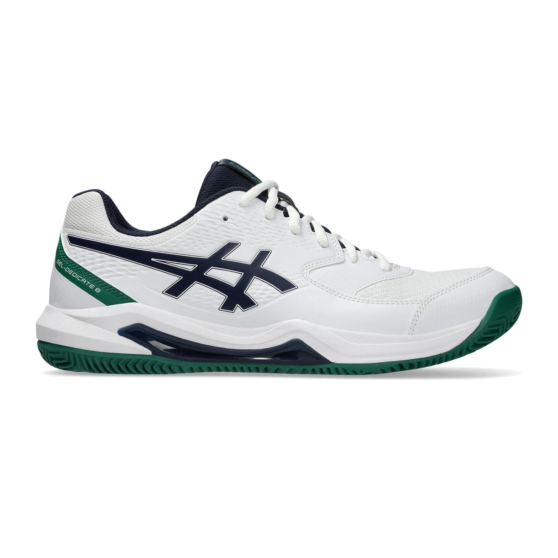 ASICS Gel-Dedicate 8 Sko för grus Herrar - vit, grön
