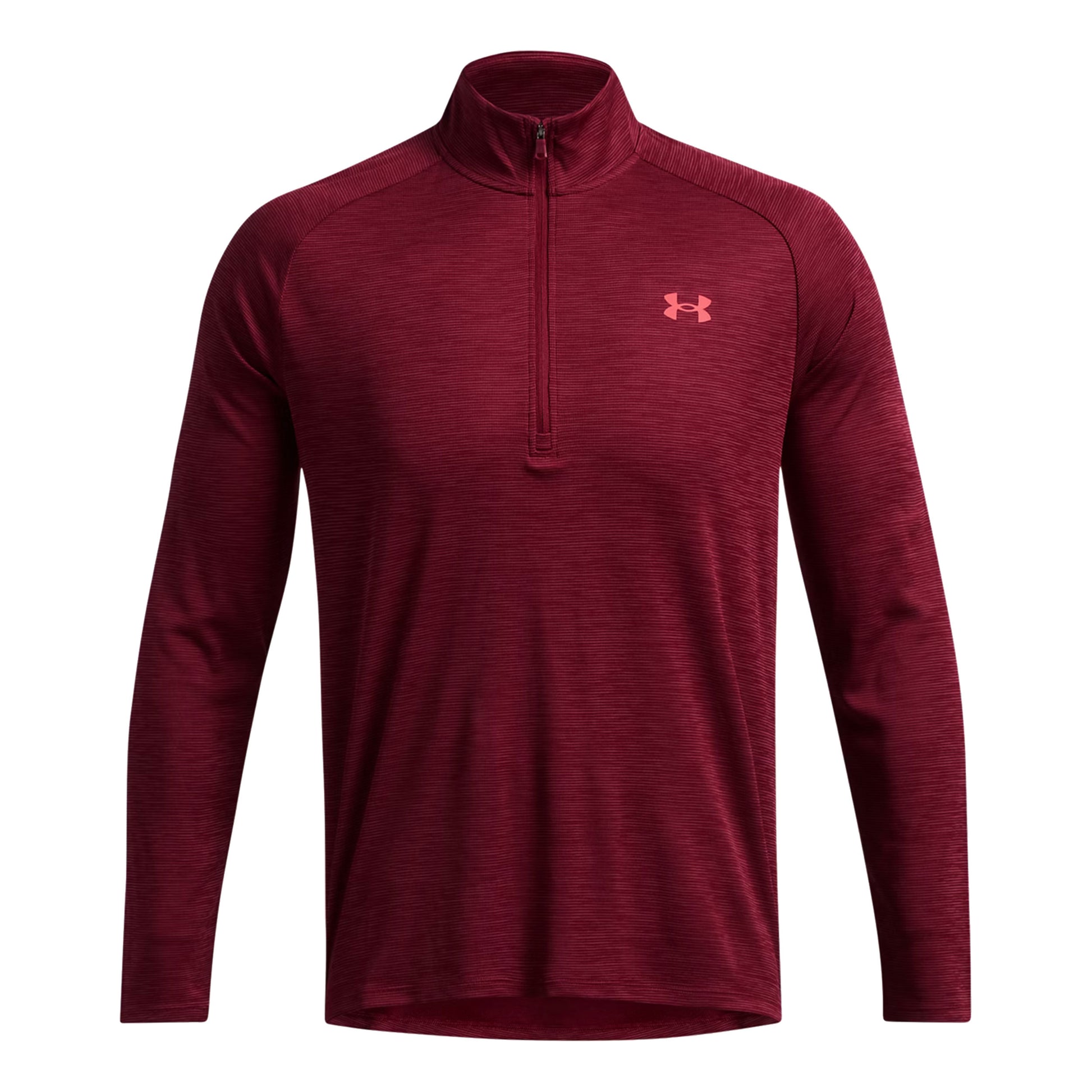 Under Armour Tech Textured Half-Zip Långärmat Herrar - rött vin,