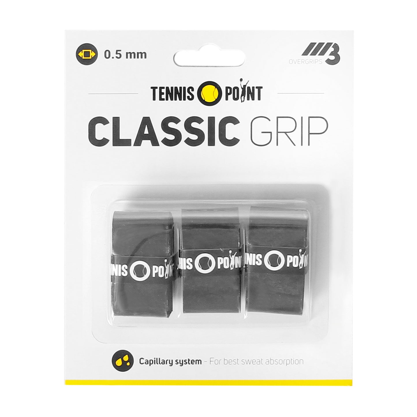 Tennis-Point Classic Grip 3-pack - svart