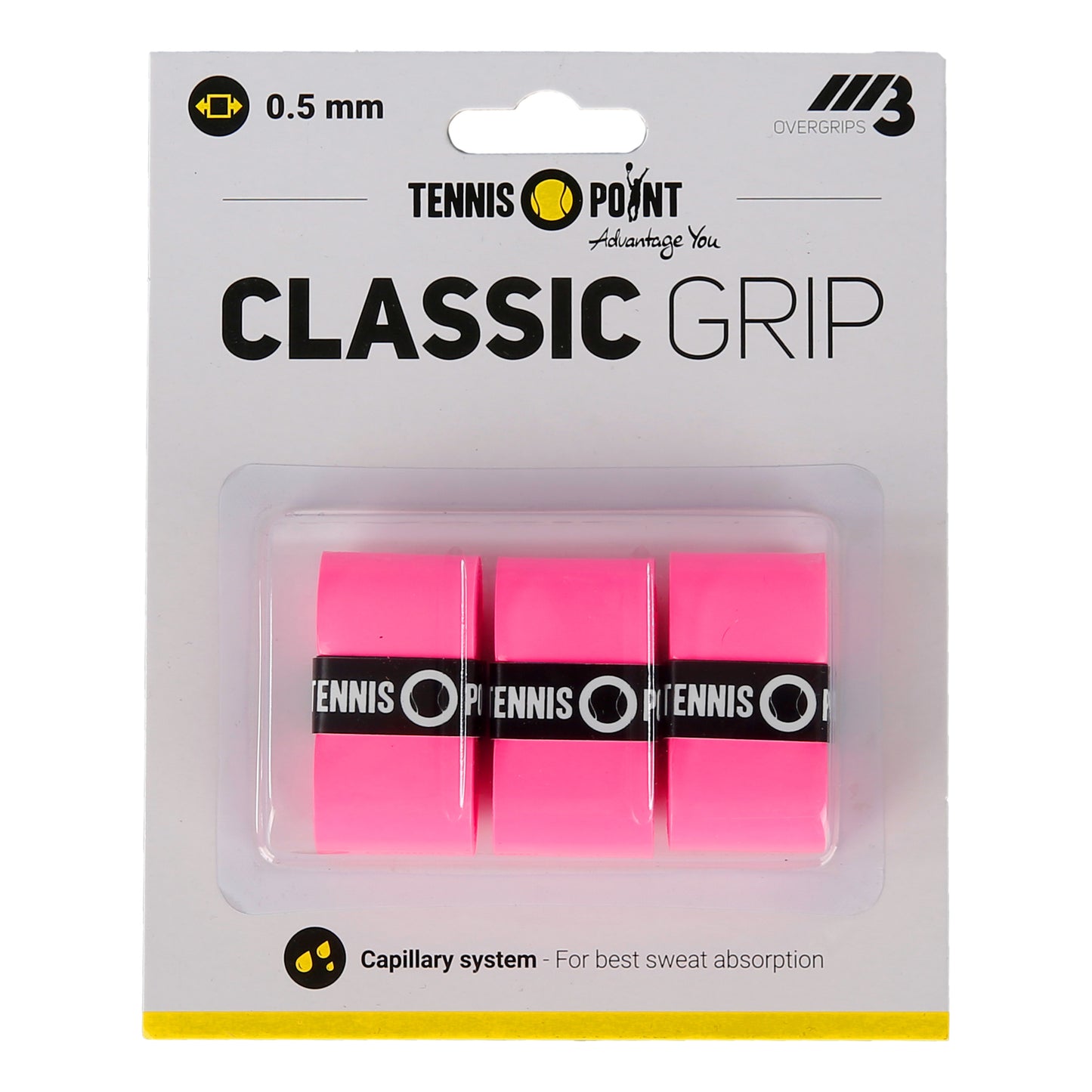 Tennis-Point Classic Grip 3-pack - pink