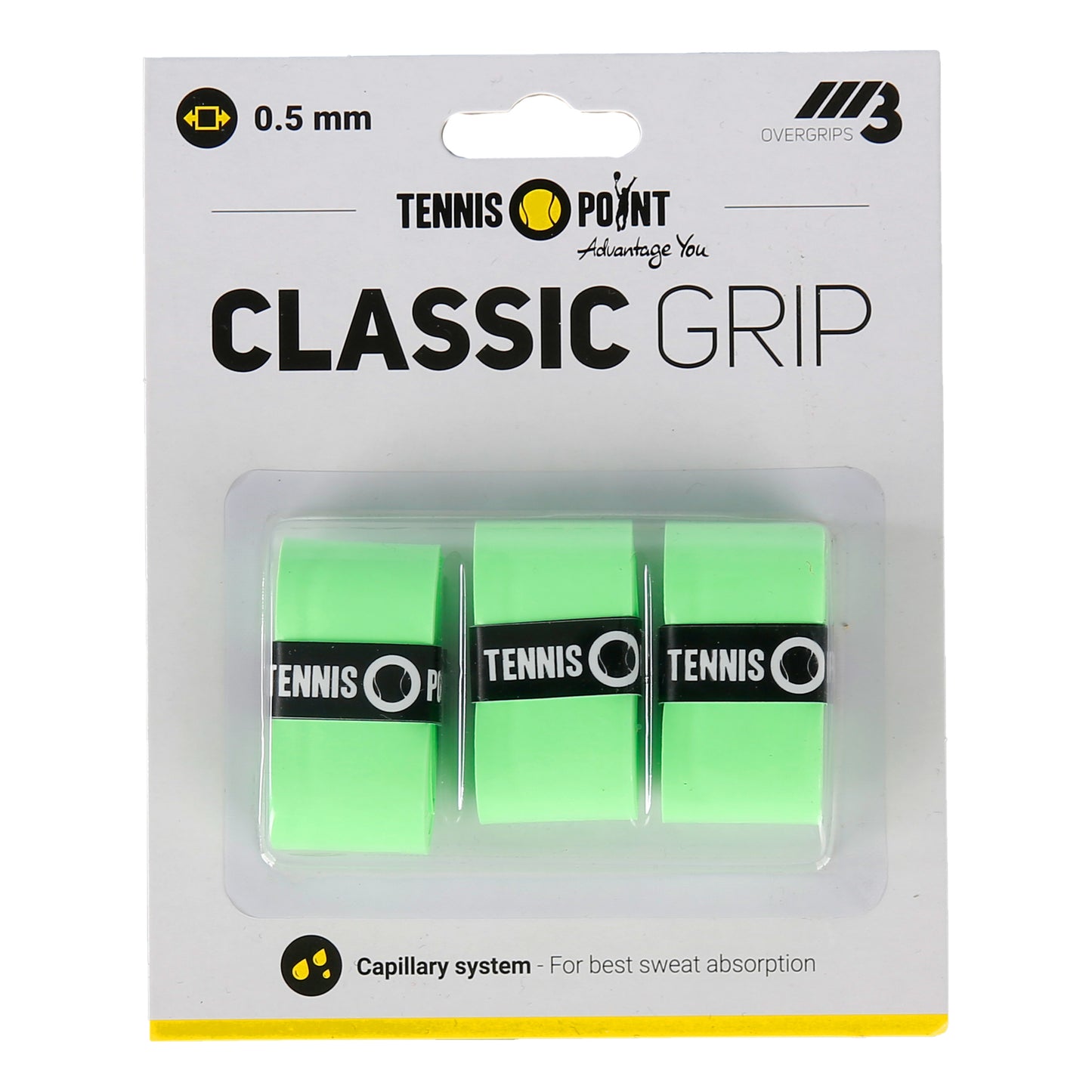 Tennis-Point Classic Grip 3-pack - grön