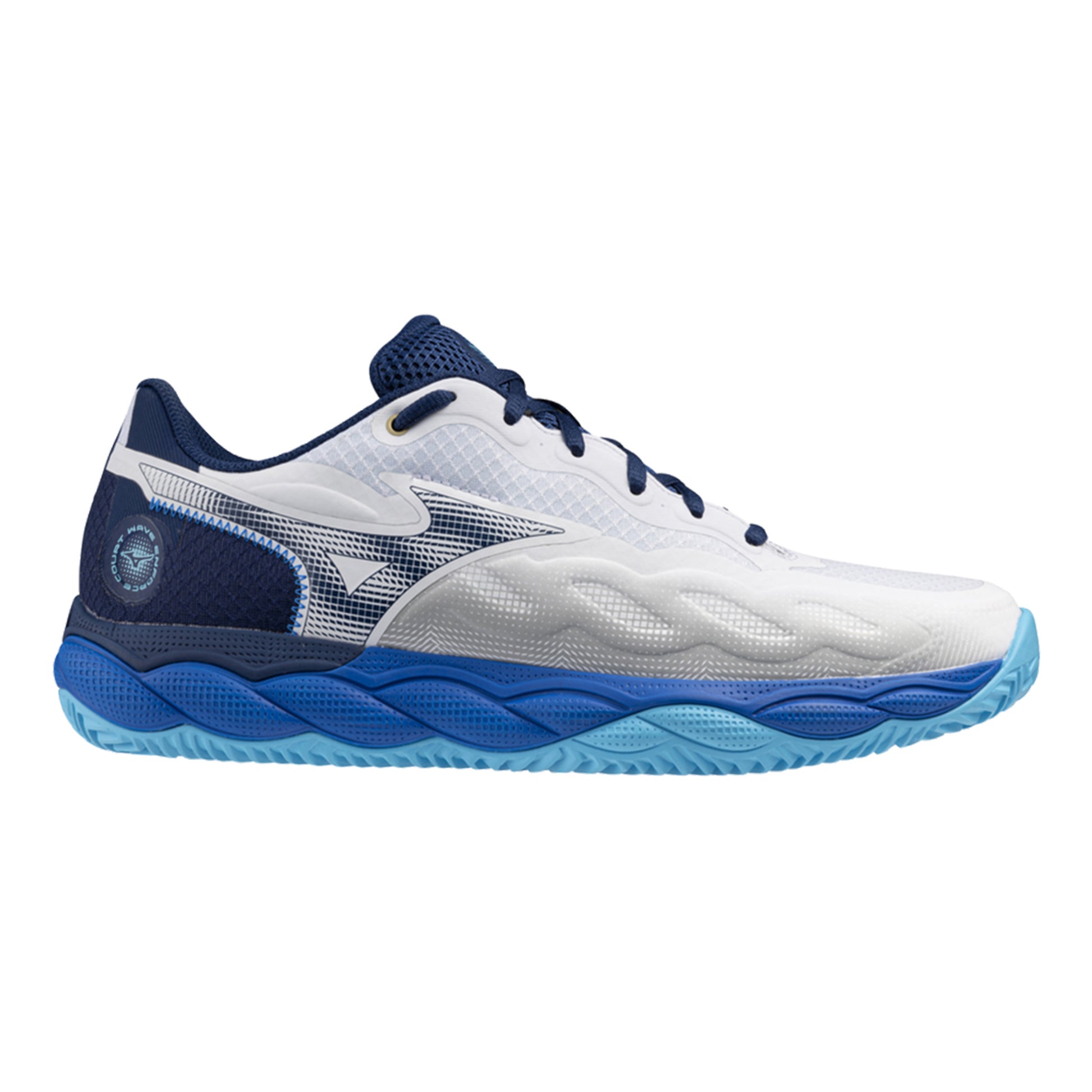Mizuno Wave Enforce Court Sko för grus Herrar - vit, blå