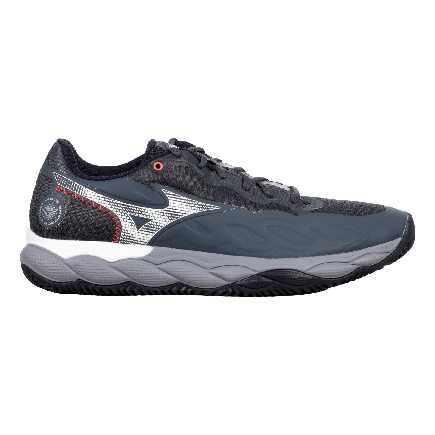Mizuno Wave Enforce Court Sko För Grus Herrar-Grå,Vit