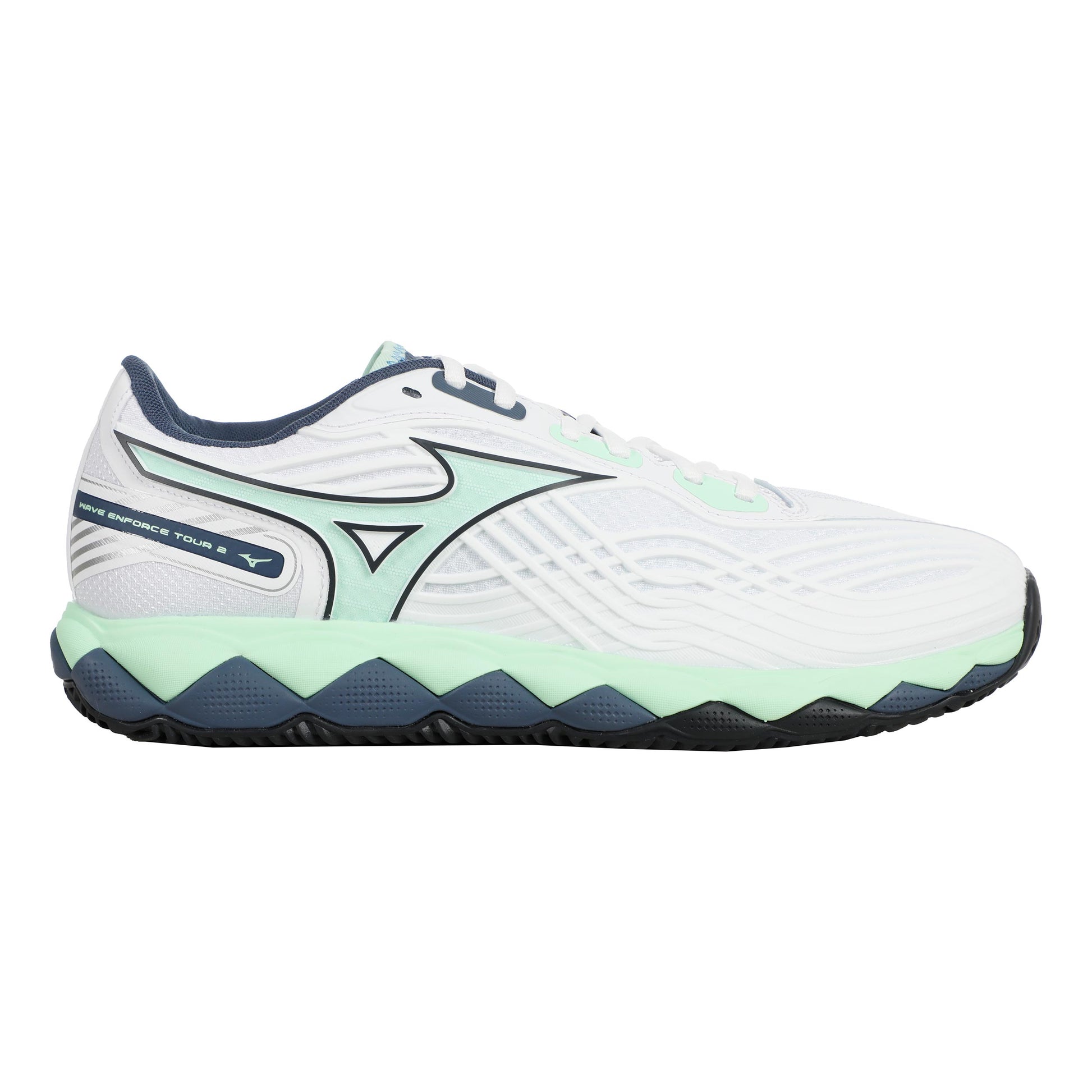 Mizuno Wave Enforce Tour 2 Sko För Grus Herrar-Vit,Mint
