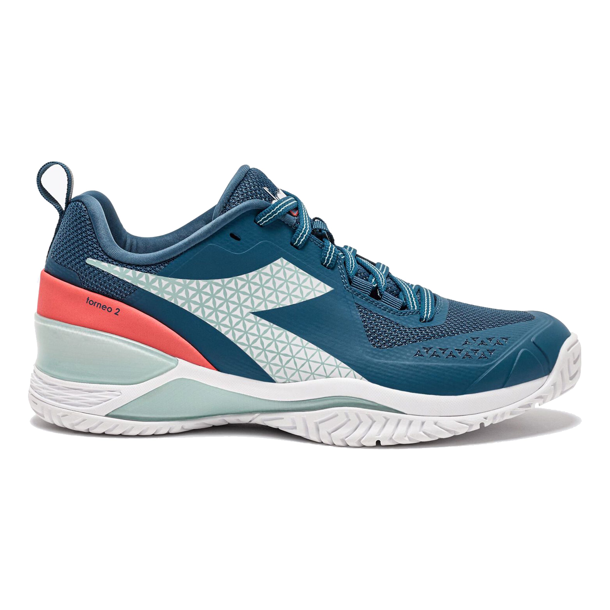 Diadora Blushield Torneo 2 Allroundsko Damer-Petrol,Mint