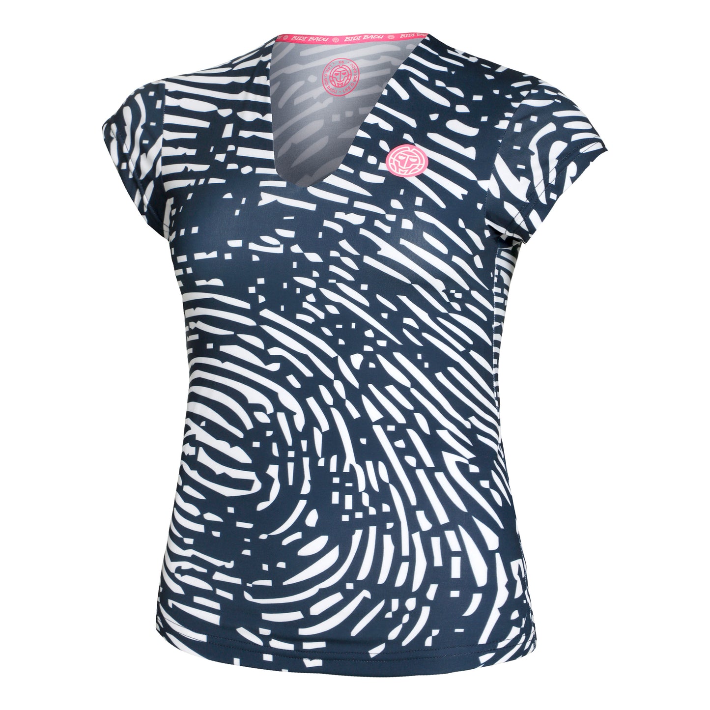 BIDI BADU Leoparty Styles V-Neck T-shirt Damer - mörkblå, vit